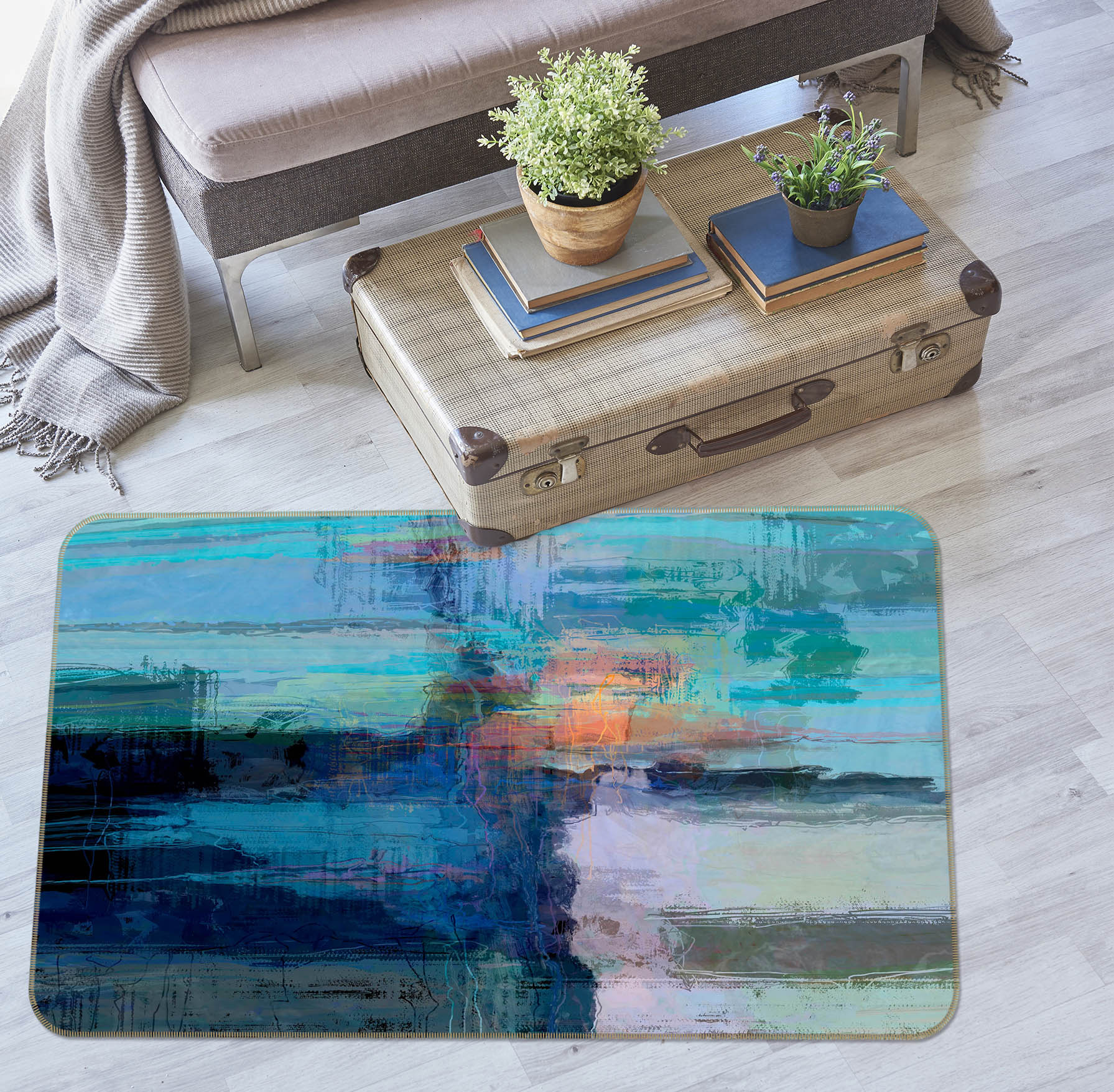 3D Lake Light 1002 Michael Tienhaara Rug Non Slip Rug Mat
