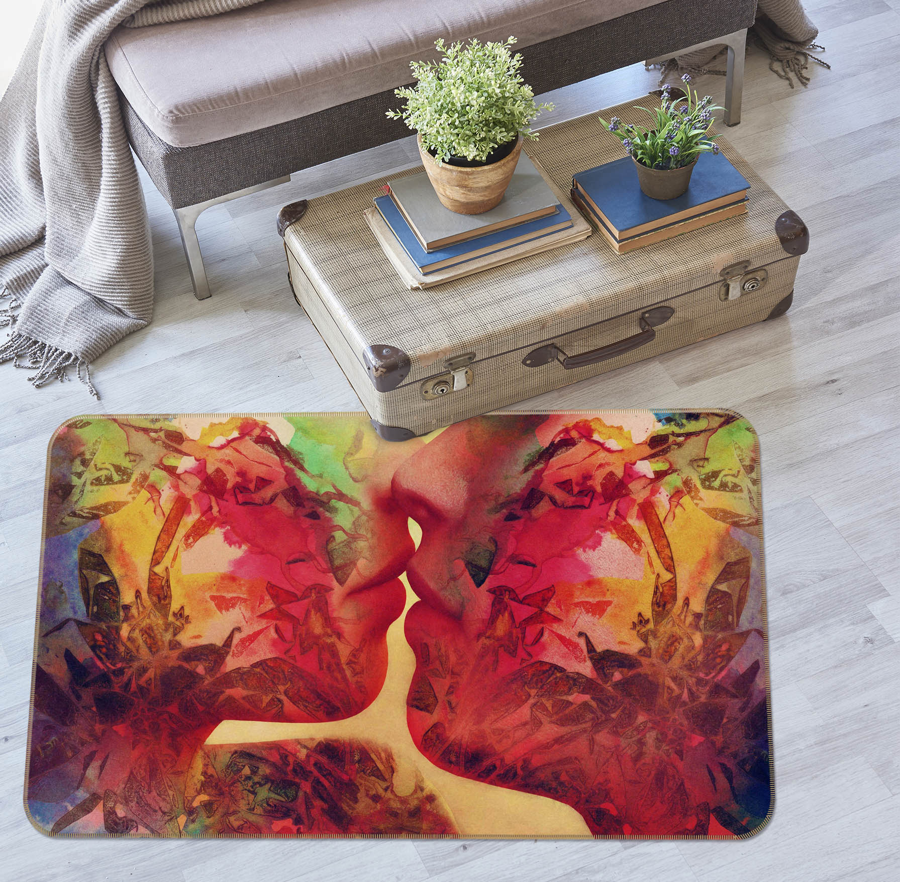 3D Graffiti Love 1003 Marco Cavazzana Rug Non Slip Rug Mat