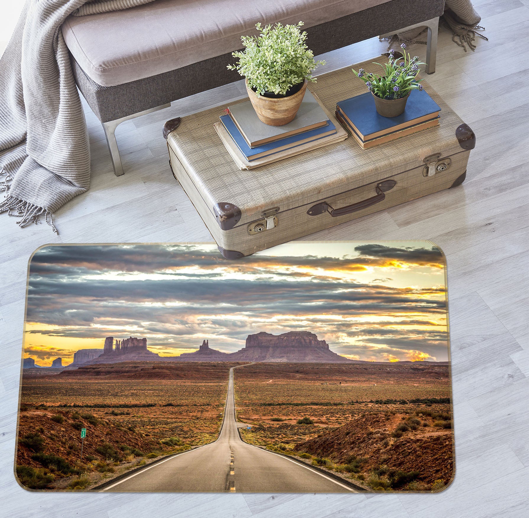 3D Prairie Path 1133 Marco Carmassi Rug Non Slip Rug Mat