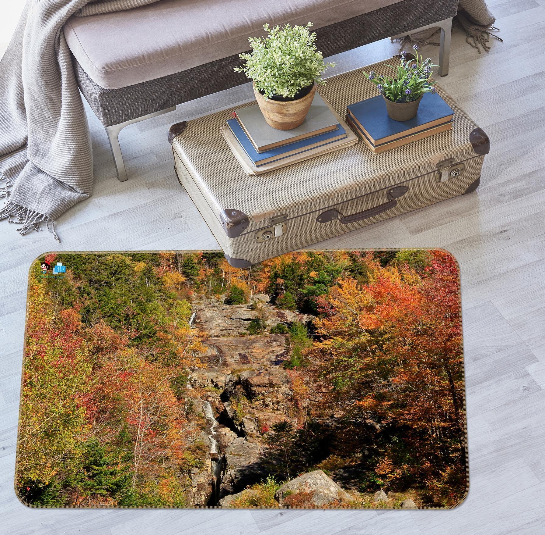 3D Trees In The Mountains 62225 Kathy Barefield Rug Non Slip Rug Mat
