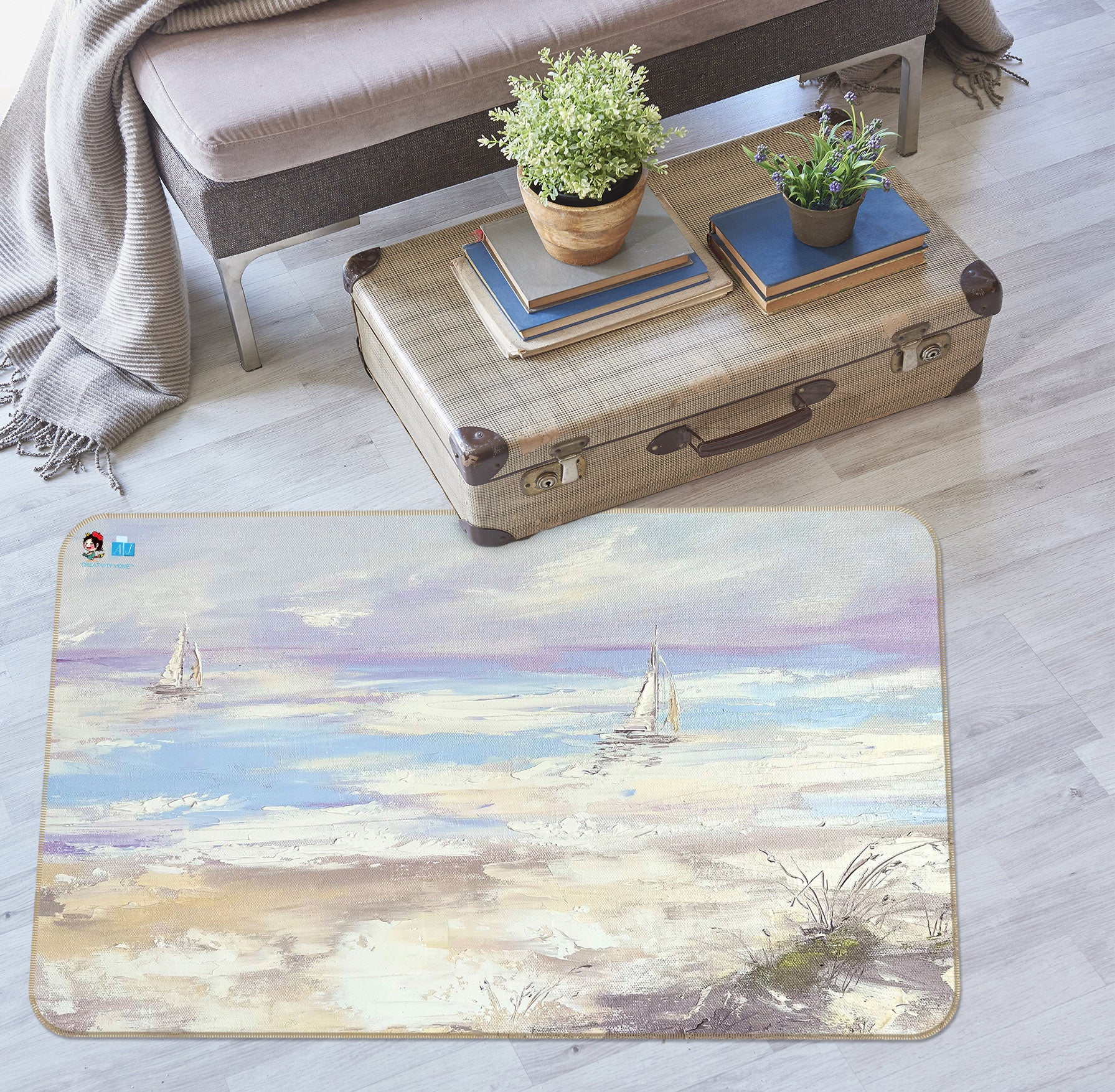 3D Sky Cloud Sea 3834 Skromova Marina Rug Non Slip Rug Mat