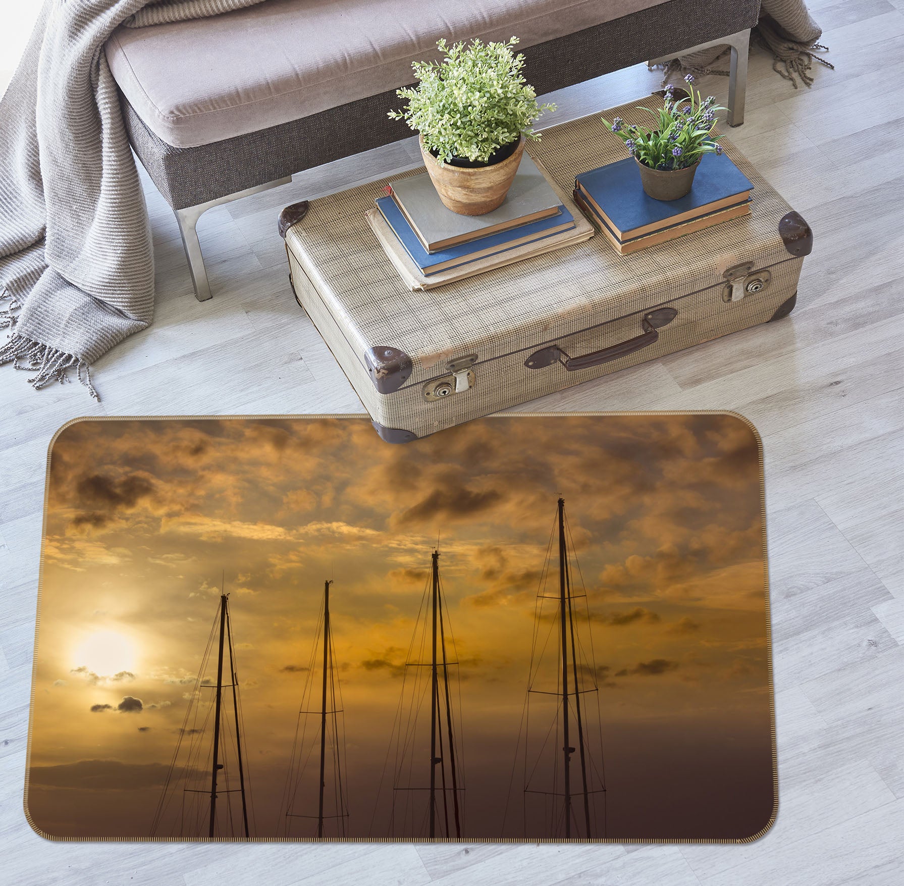 3D Four Trees 1137 Marco Carmassi Rug Non Slip Rug Mat