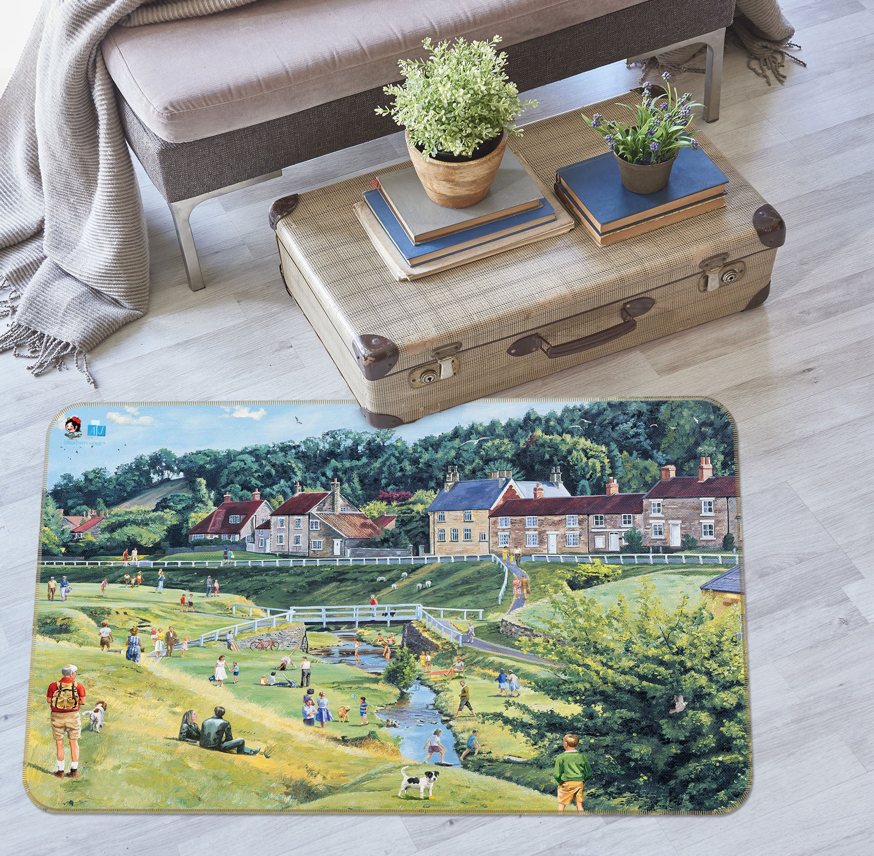 3D Lawn House 8918 Trevor Mitchell Rug Non Slip Rug Mat