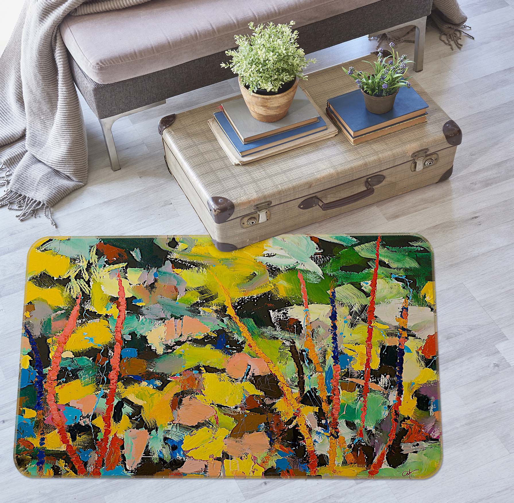 3D Color Graffiti 1022 Allan P. Friedlander Rug Non Slip Rug Mat