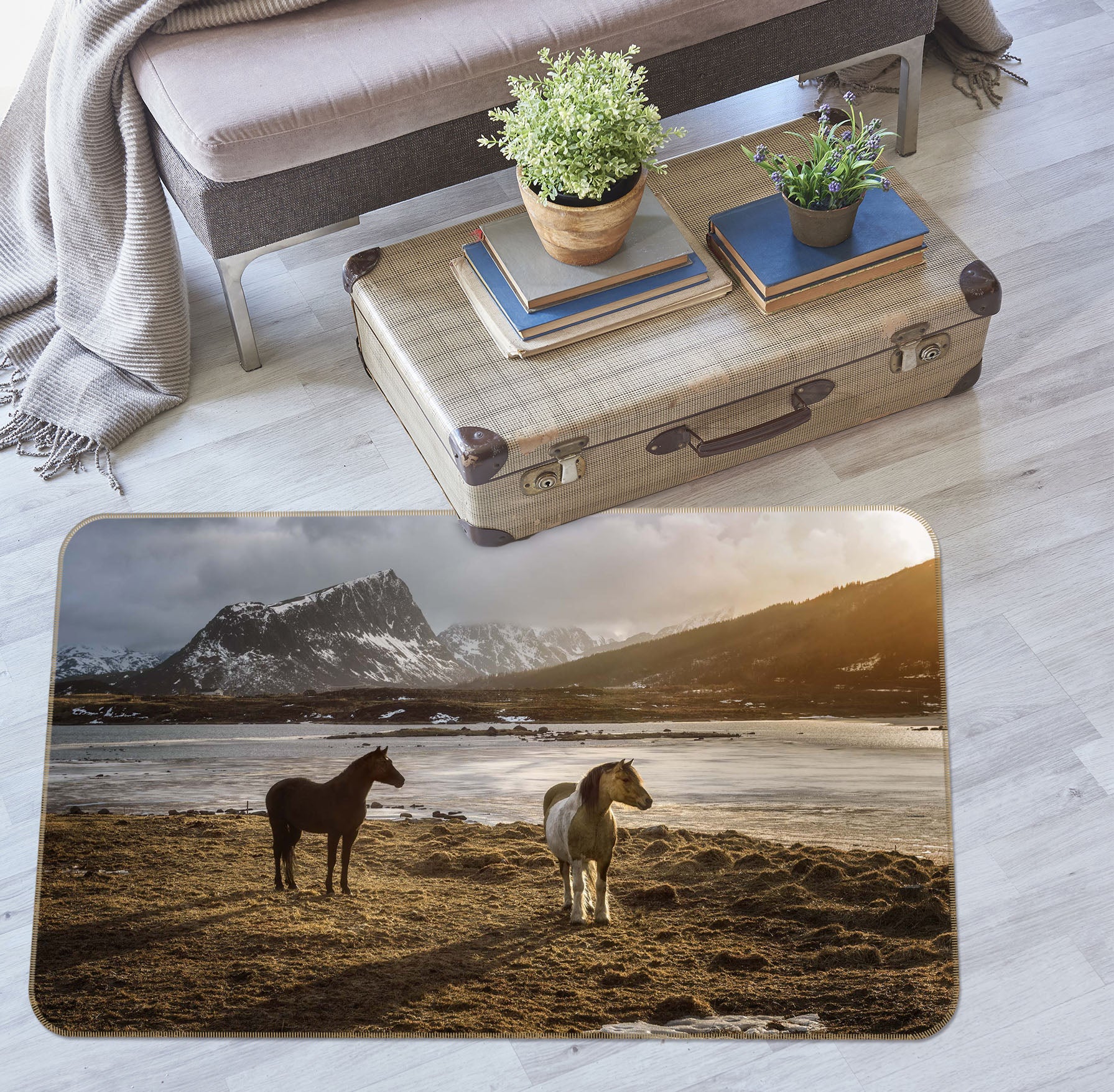3D Prairie Horse 1147 Marco Carmassi Rug Non Slip Rug Mat