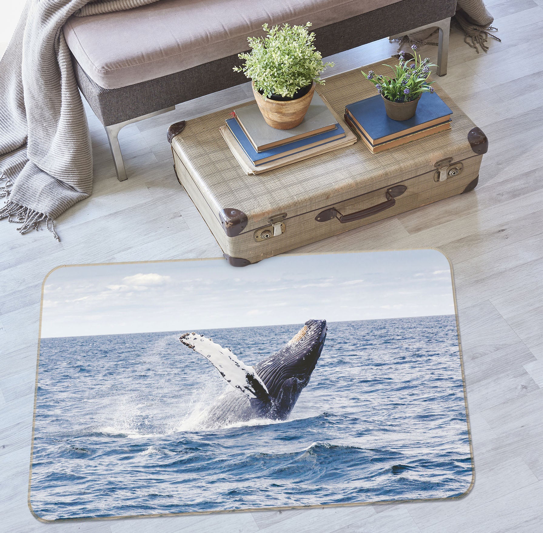 3D Whale Sea 098 Animal Non Slip Rug Mat