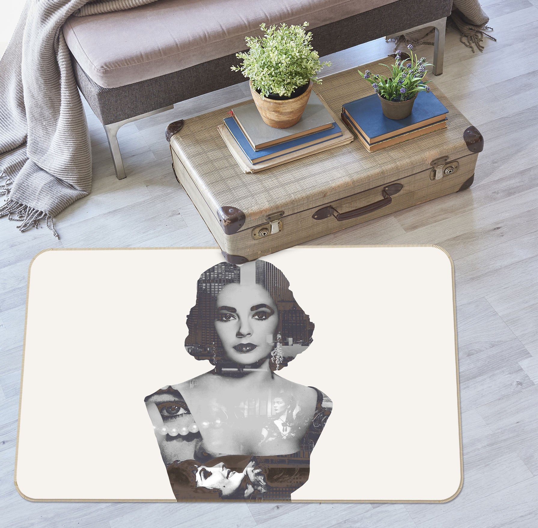 3D Short Hair Girl 1002 Marco Cavazzana Rug Non Slip Rug Mat