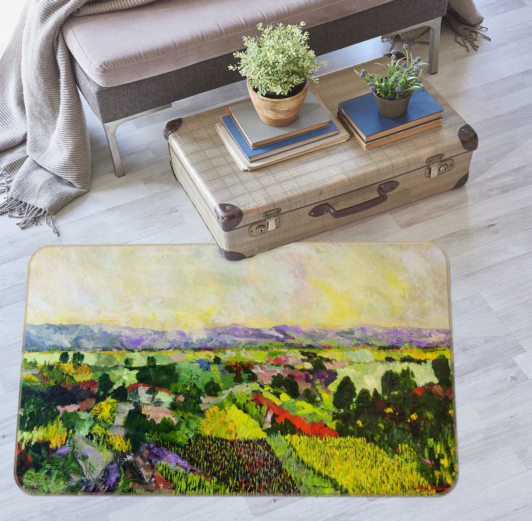 3D Painted Valley 1072 Allan P. Friedlander Rug Non Slip Rug Mat