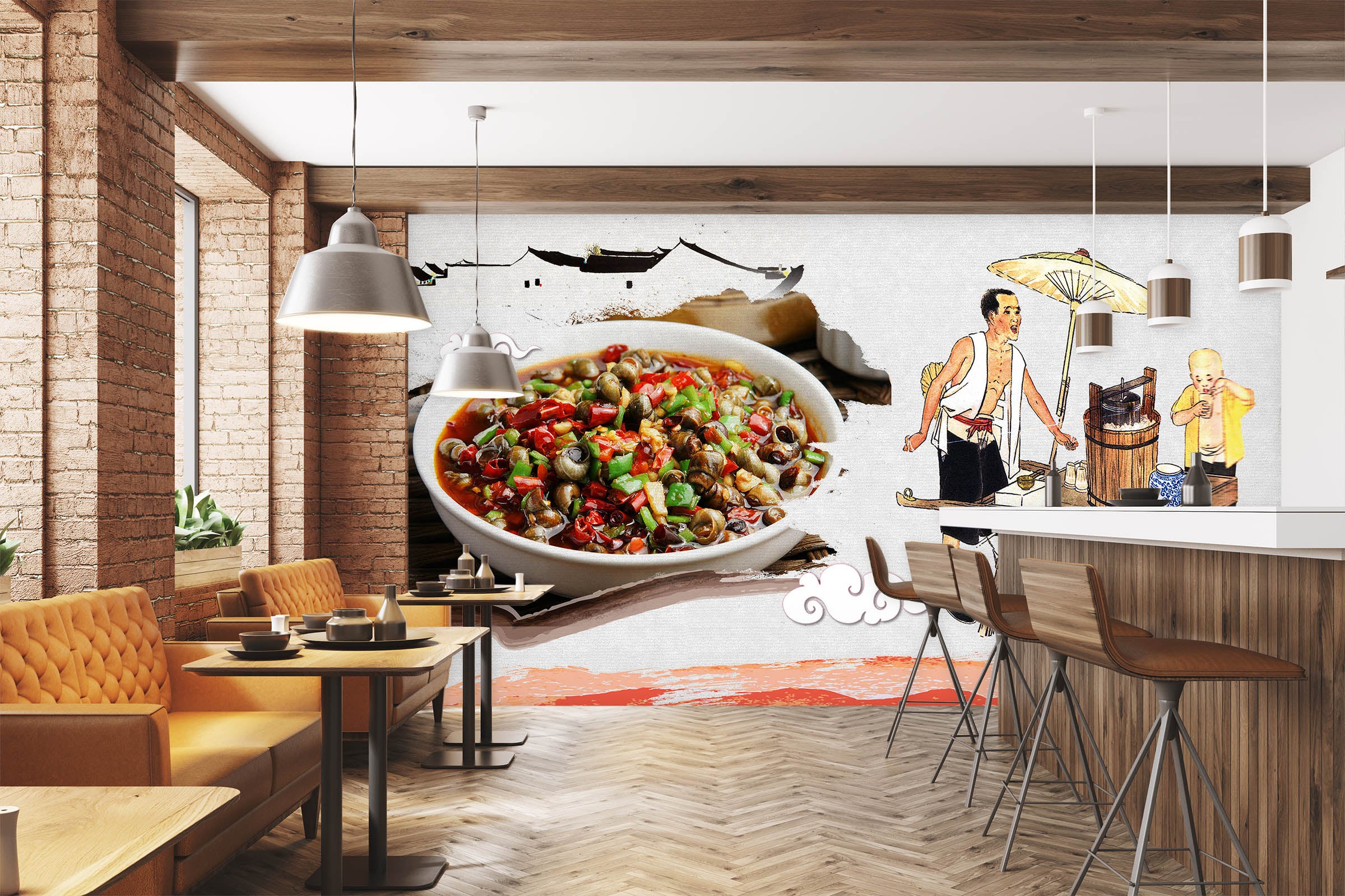 3D Hot Fire Dish 030 Wall Murals