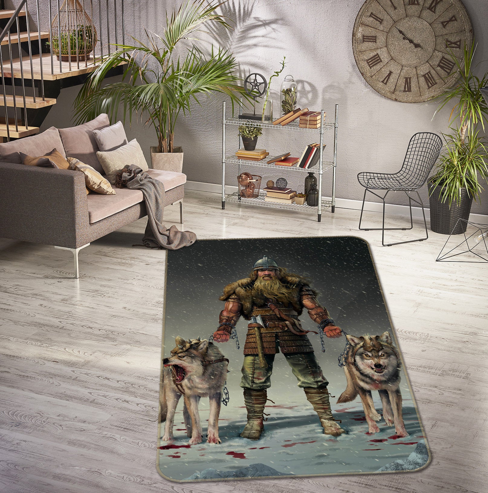 3D Mountain Viking 1052 Vincent Hie Rug Non Slip Rug Mat