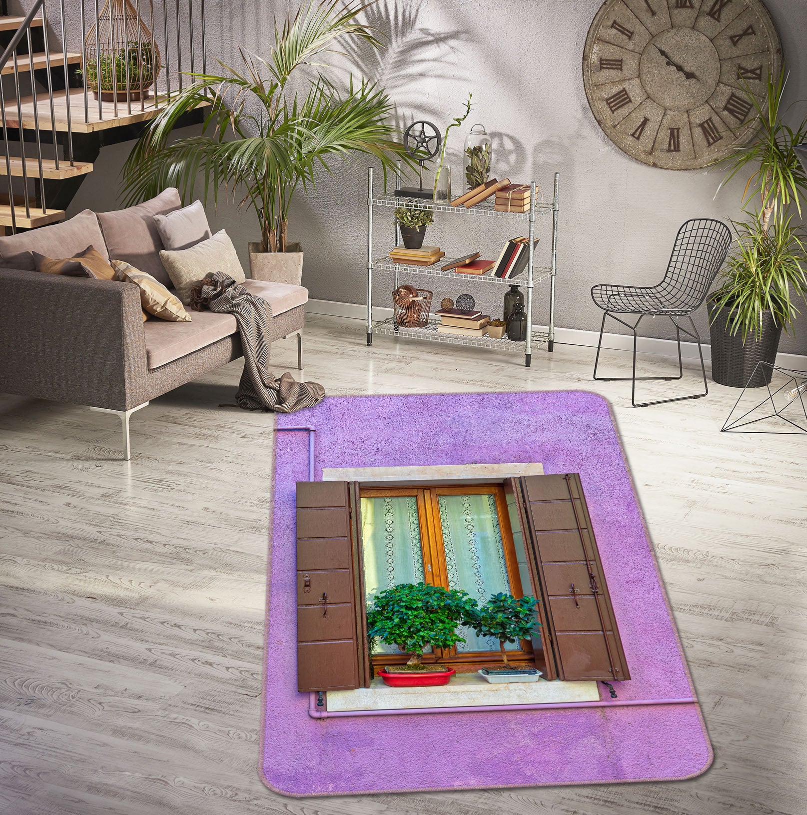 3D Sill Greenery 1194 Marco Carmassi Rug Non Slip Rug Mat