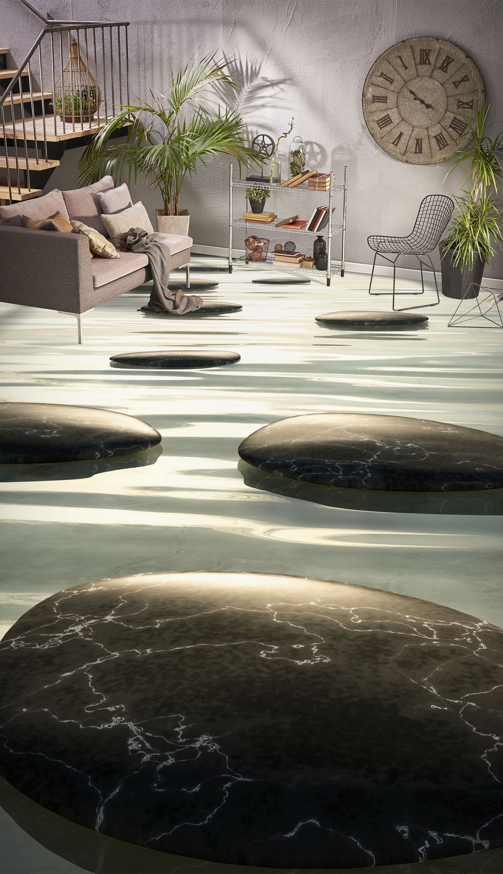 3D Black Cobblestone Road 1094 Floor Mural Wallpaper Murals Self-Adhesive Removable Print Epoxy