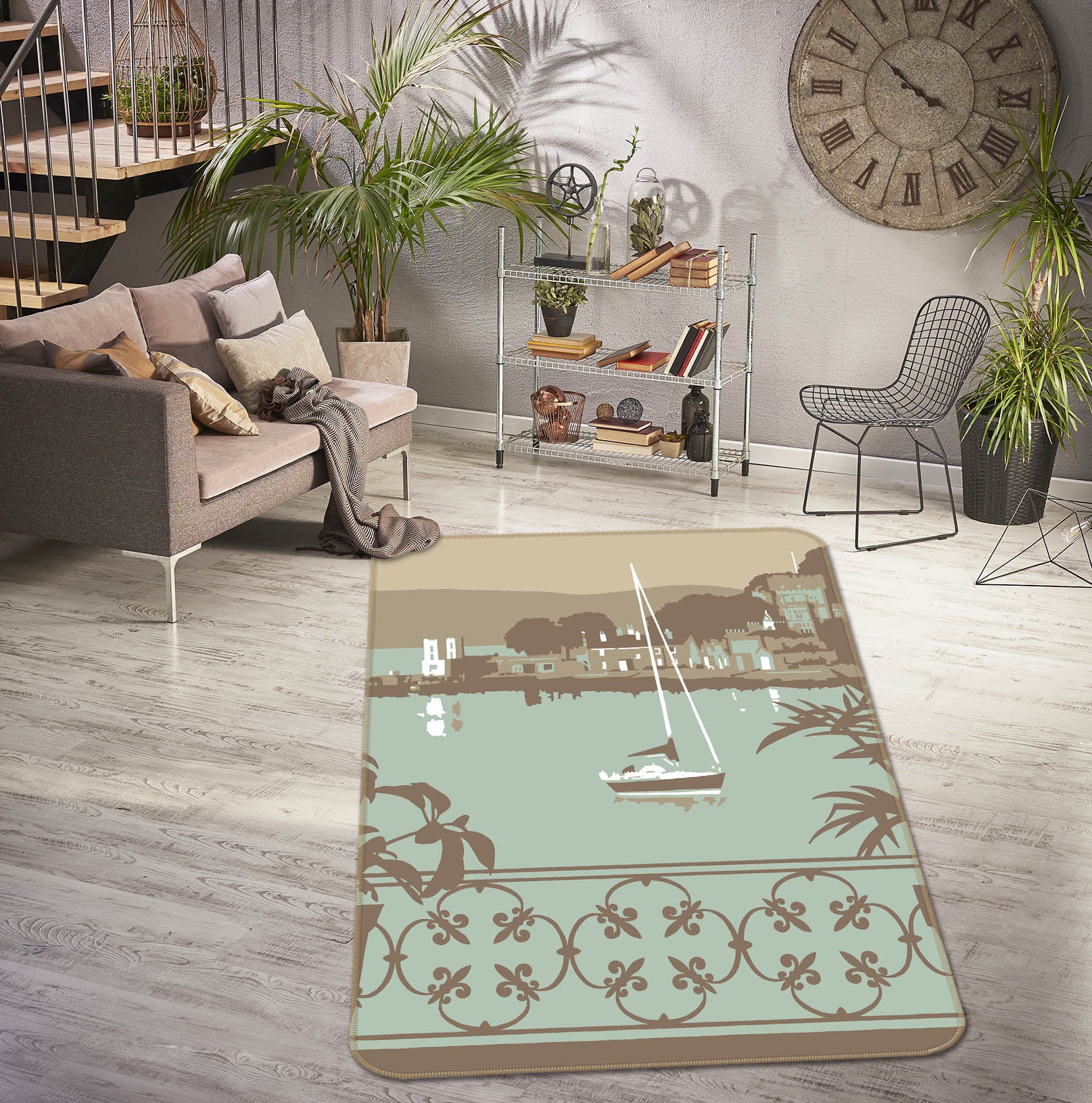 3D Sandbanks Balcony 1140 Steve Read Rug Non Slip Rug Mat