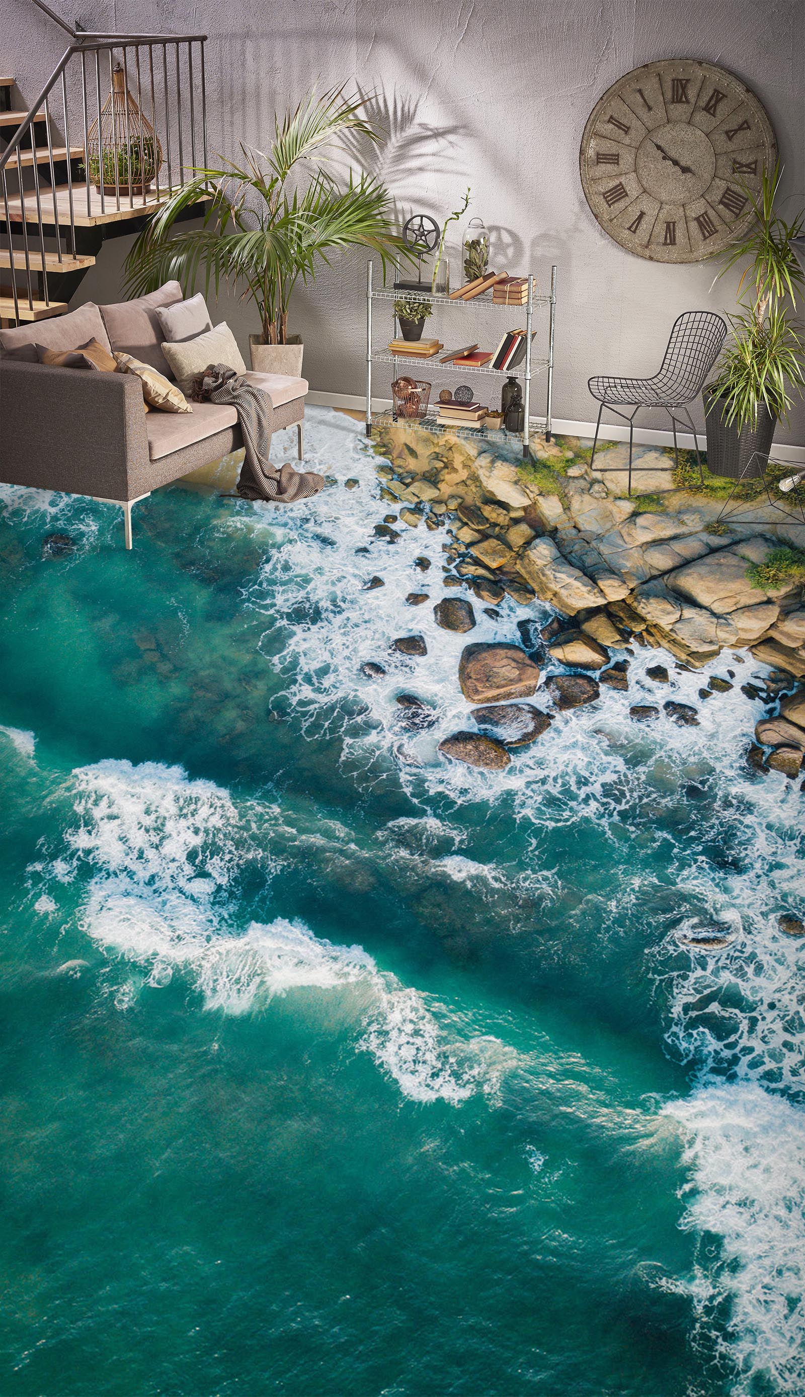 3D Jumping Waves 599 Floor Mural Wallpaper Murals Rug & Mat Print Epoxy waterproof bath floor