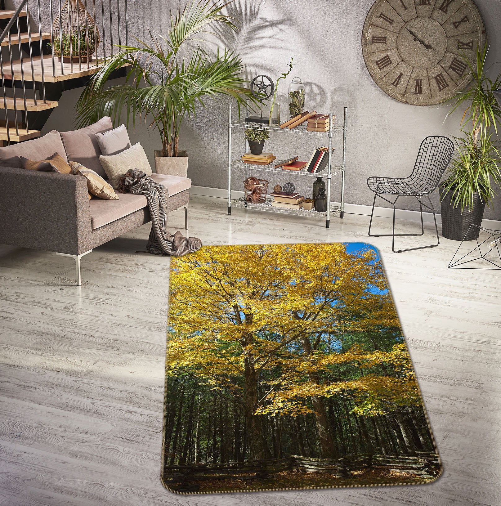3D Sunny Forest 1135 Kathy Barefield Rug Non Slip Rug Mat