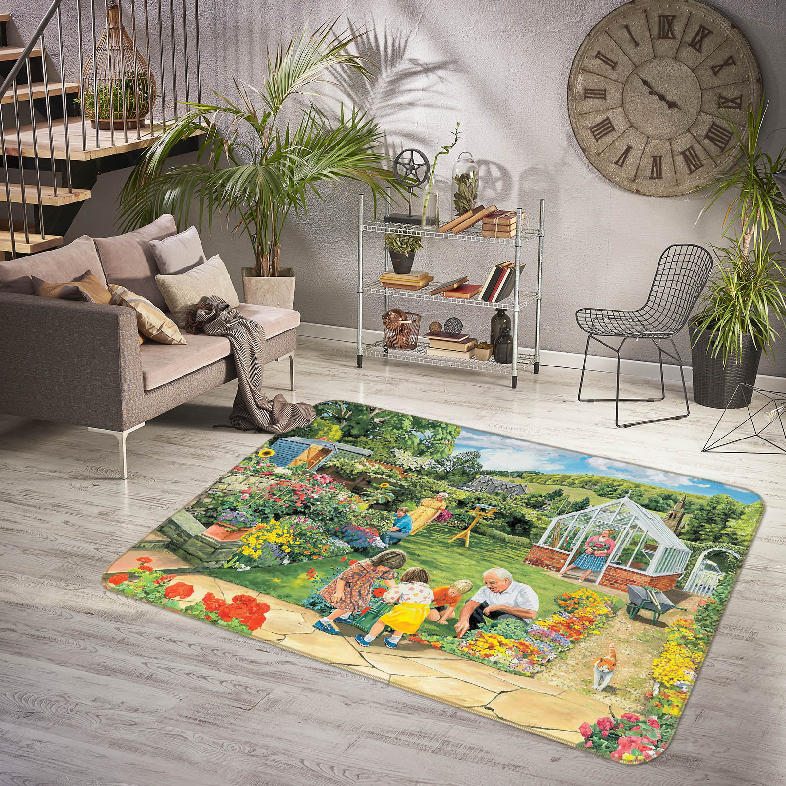 3D Gardening With Grandad 1075 Trevor Mitchell Rug Non Slip Rug Mat
