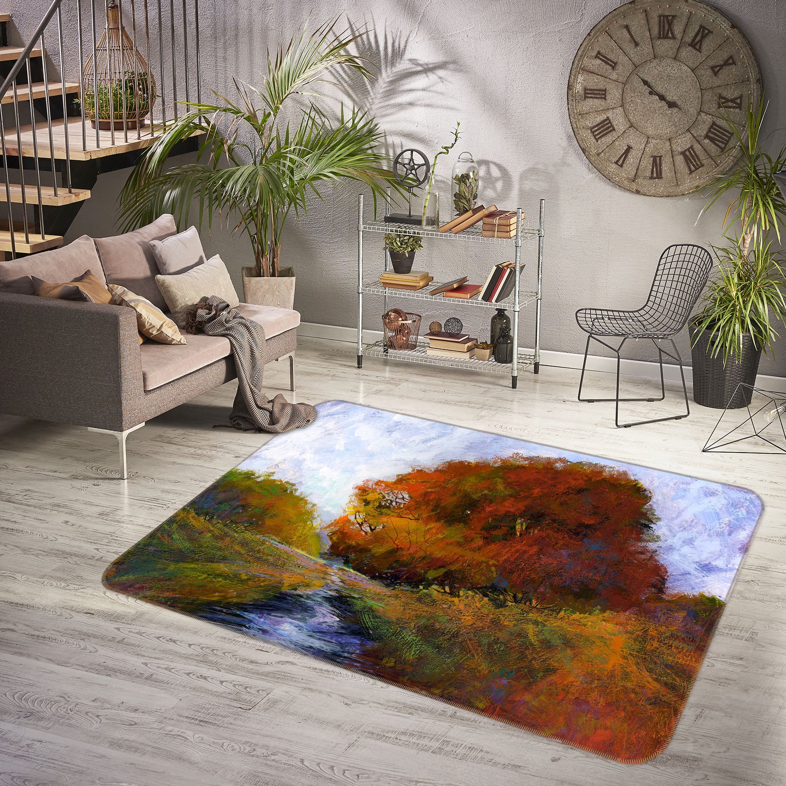 3D Autumn Forest 102 Michael Tienhaara Rug Non Slip Rug Mat