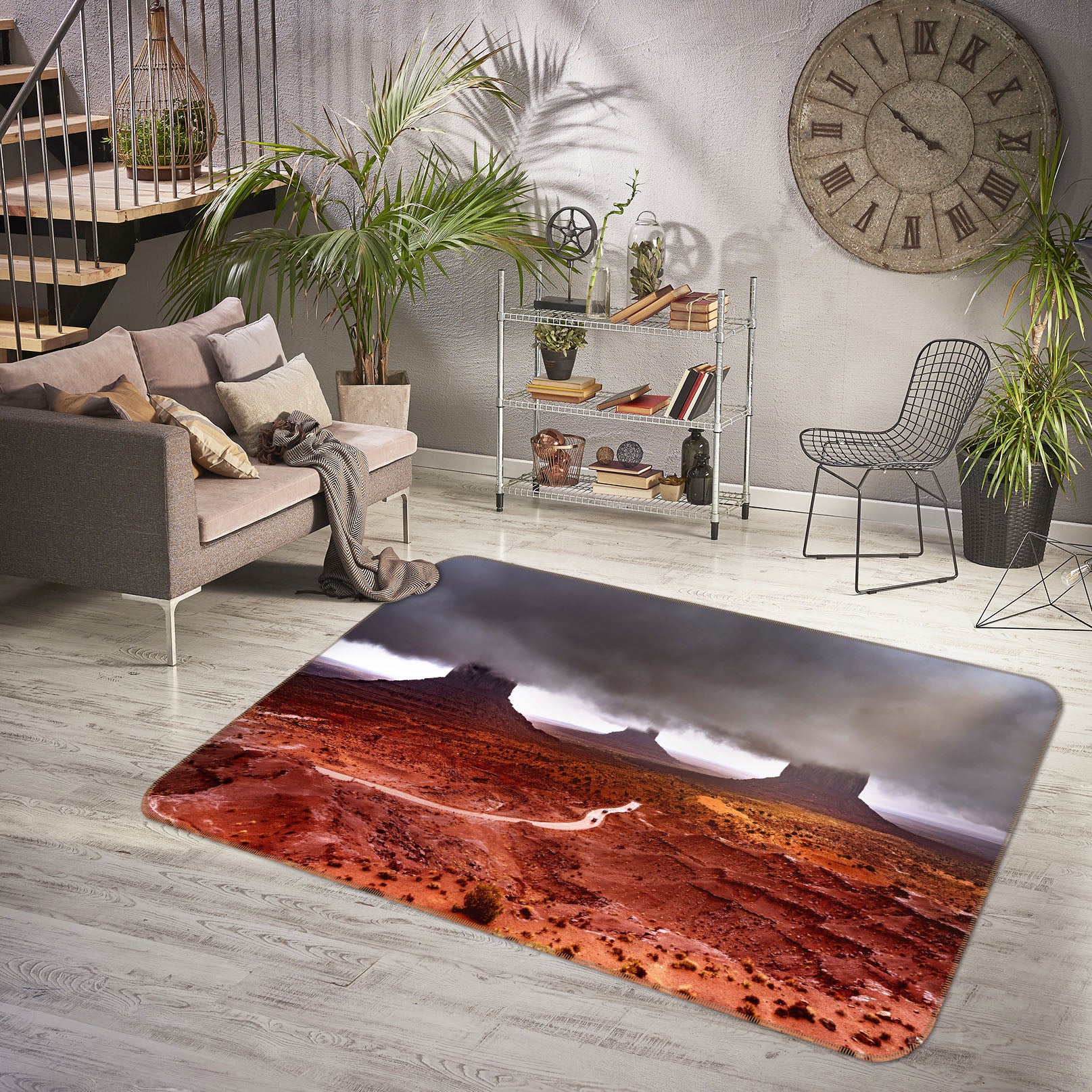 3D Red Desert 1132 Marco Carmassi Rug Non Slip Rug Mat