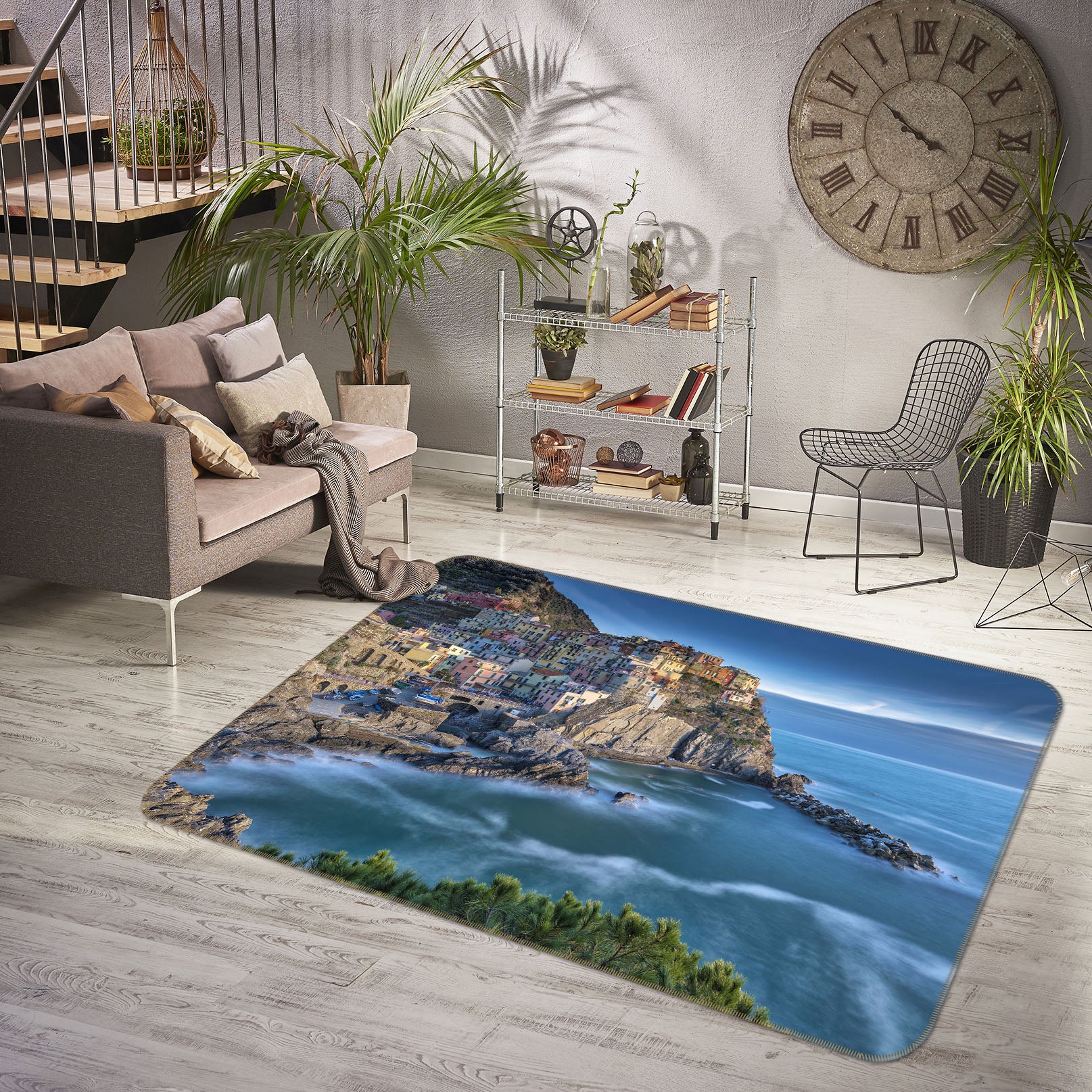 3D Blue Island 1162 Marco Carmassi Rug Non Slip Rug Mat