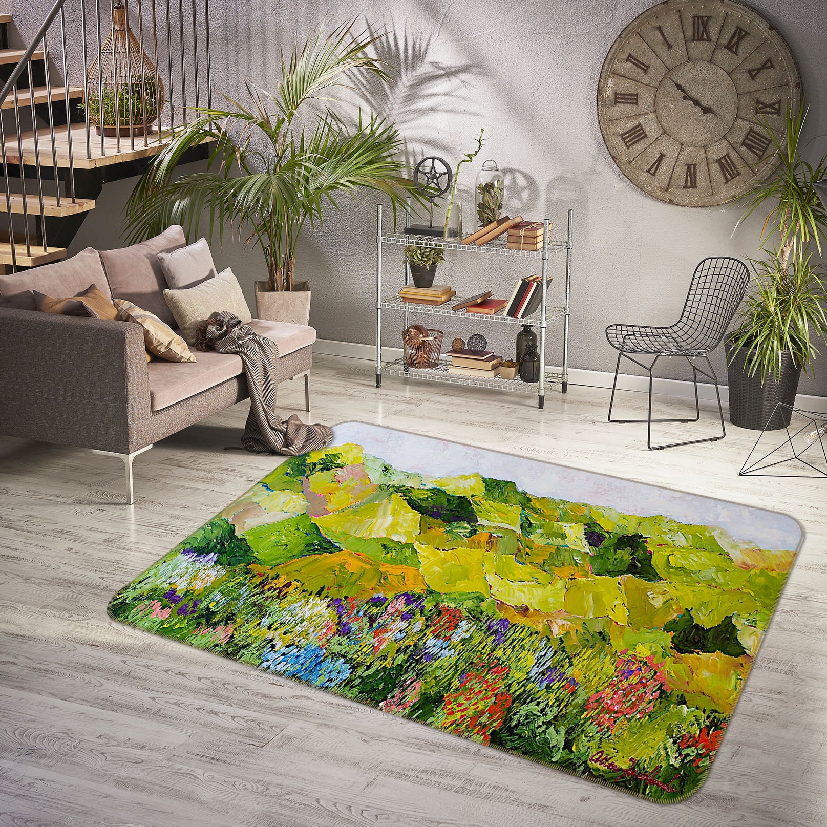 3D Painted Fields 1045 Allan P. Friedlander Rug Non Slip Rug Mat