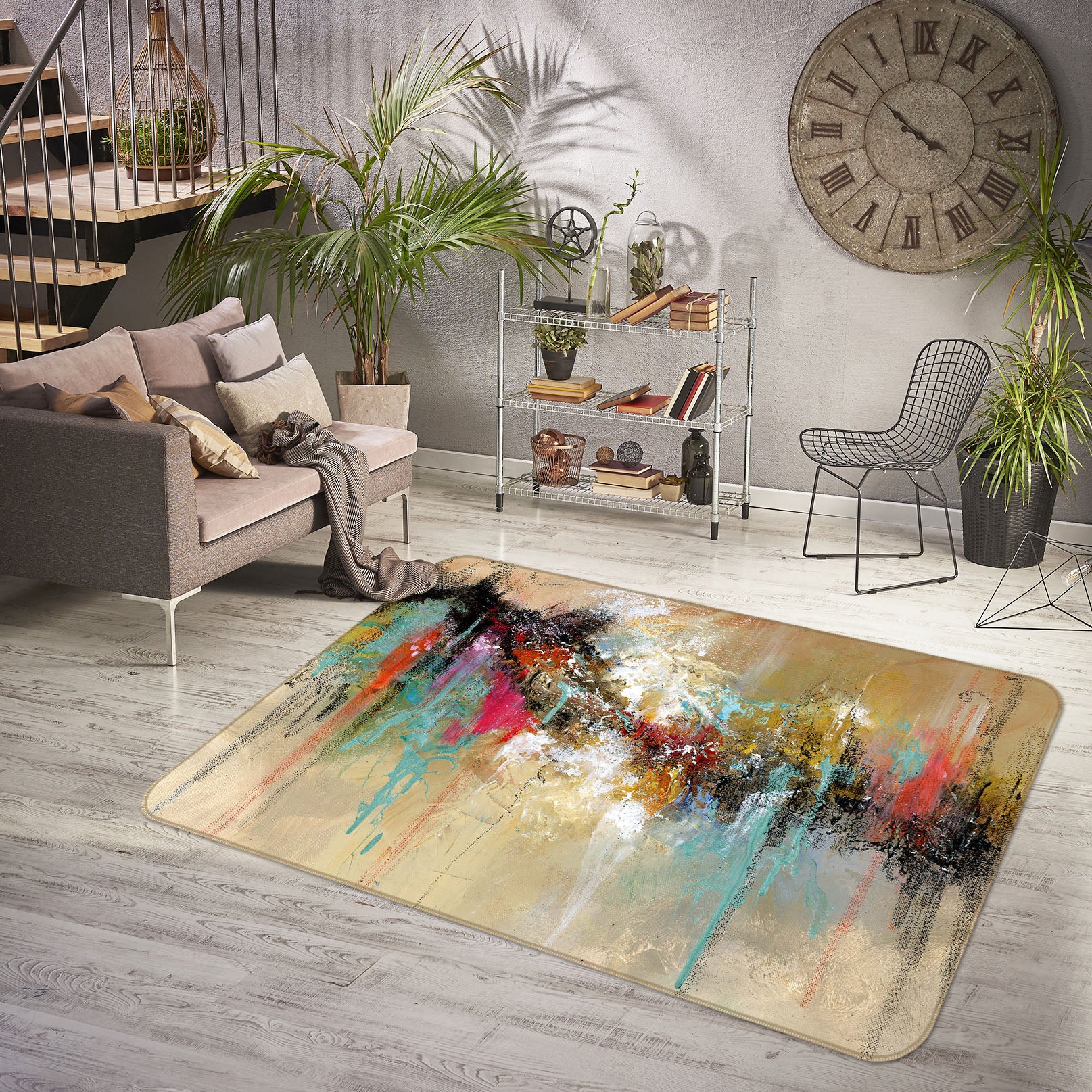 3D Color Graffiti 1004 Anne Farrall Doyle Rug Non Slip Rug Mat