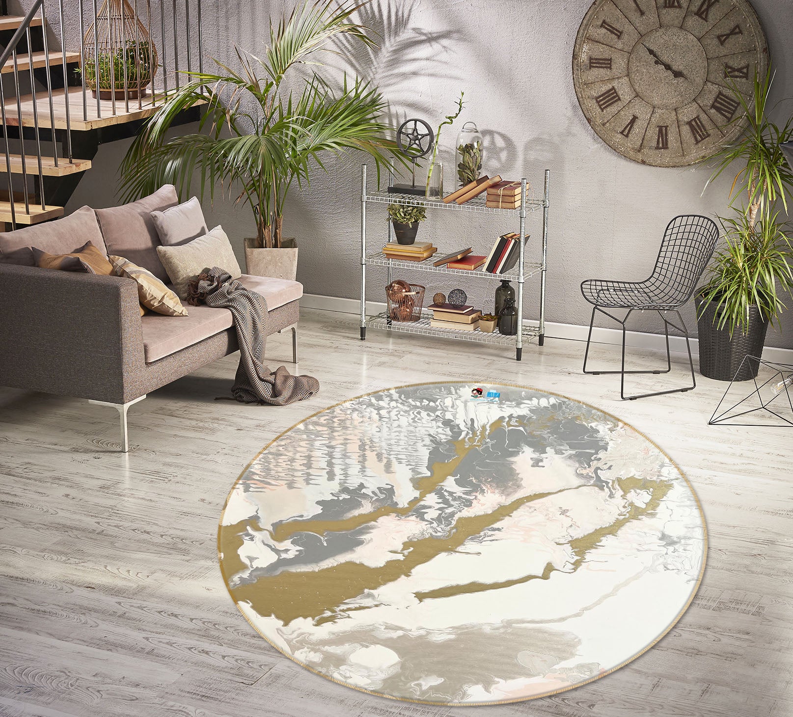 3D Art Paintings 4046 Skromova Marina Rug Round Non Slip Rug Mat