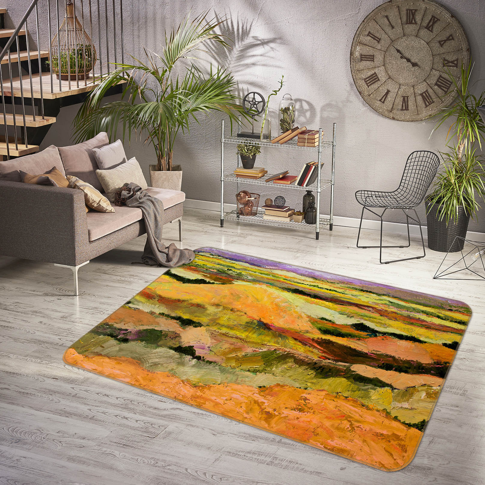3D Colored Field 1010 Allan P. Friedlander Rug Non Slip Rug Mat