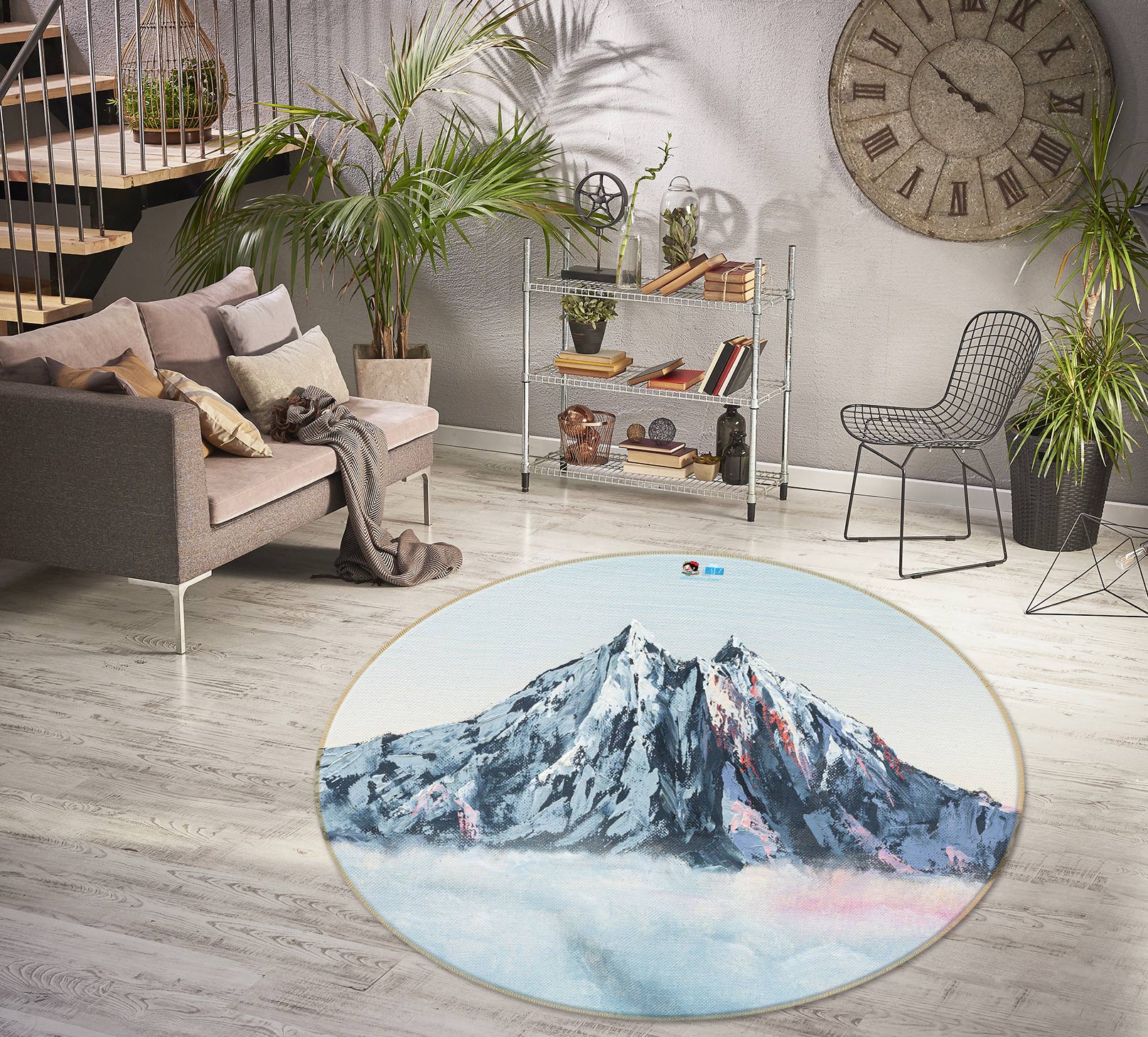 3D Hill Landscape 454 Marina Zotova Rug Round Non Slip Rug Mat