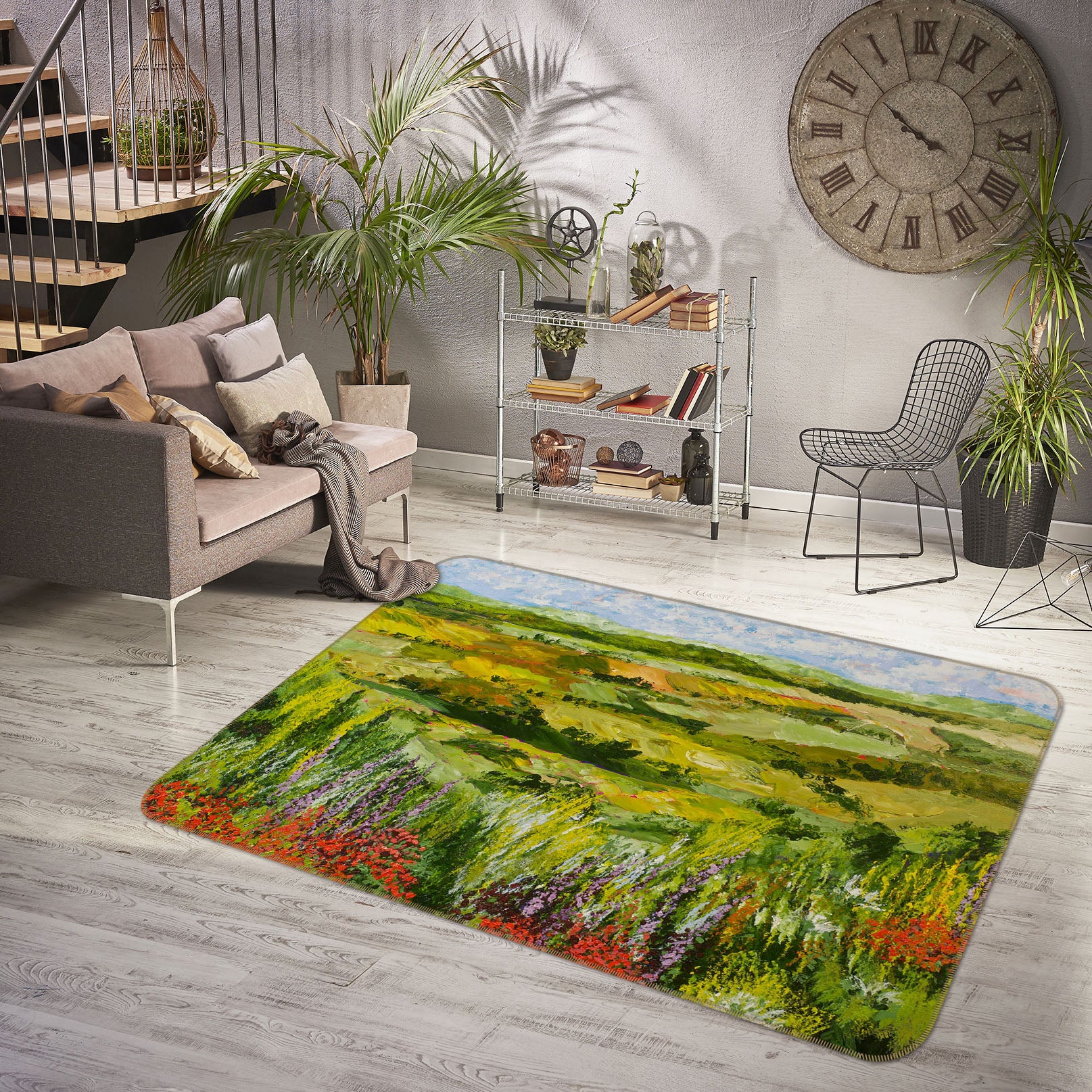 3D Golden Steppe 1024 Allan P. Friedlander Rug Non Slip Rug Mat