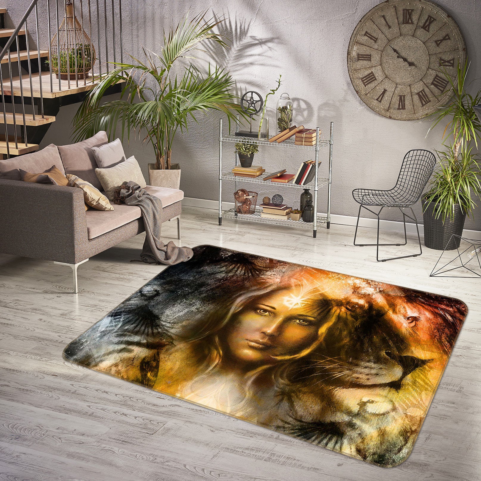 3D Lion Virgin 1023 Non Slip Rug Mat