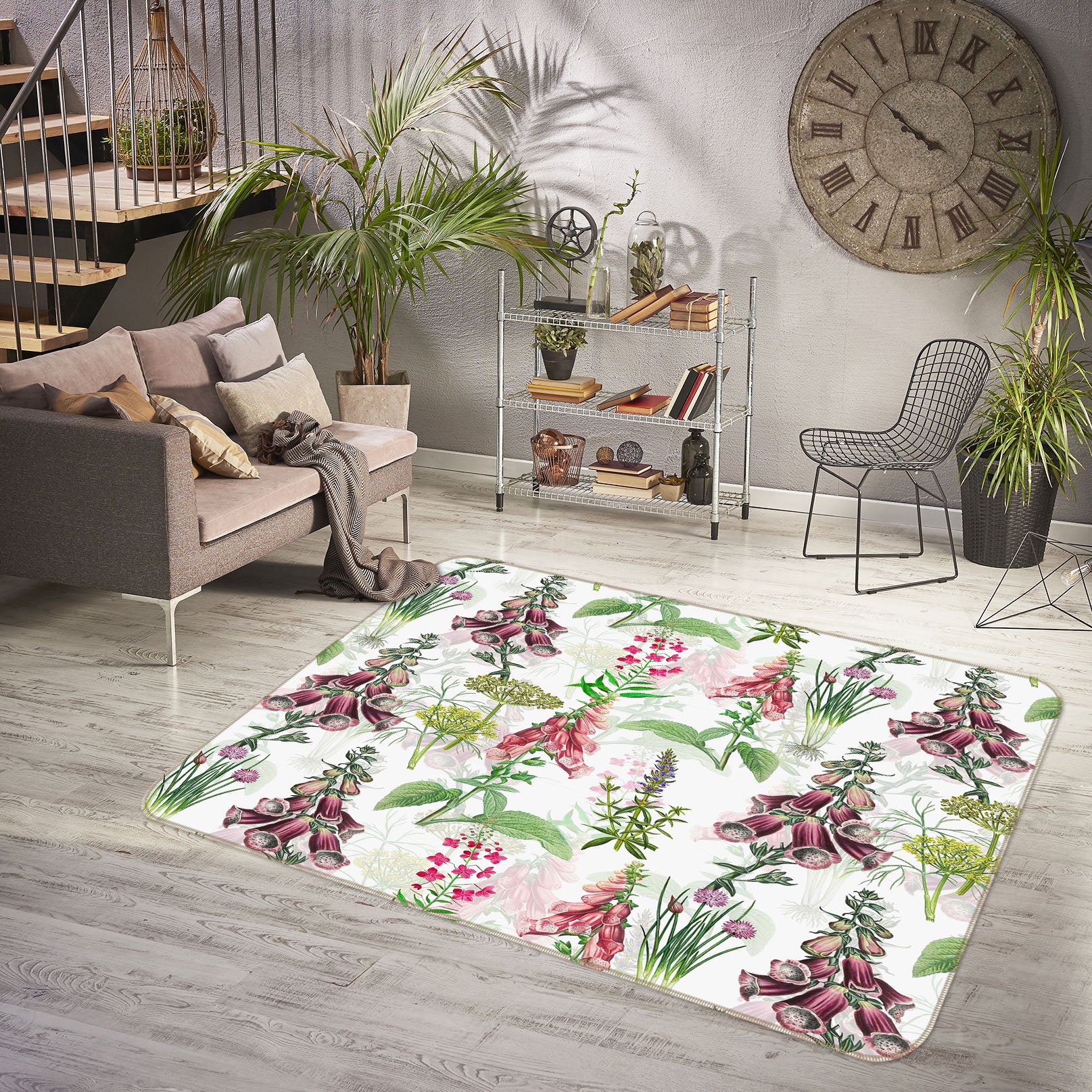 3D Colored Flowers 105 Uta Naumann Rug Non Slip Rug Mat
