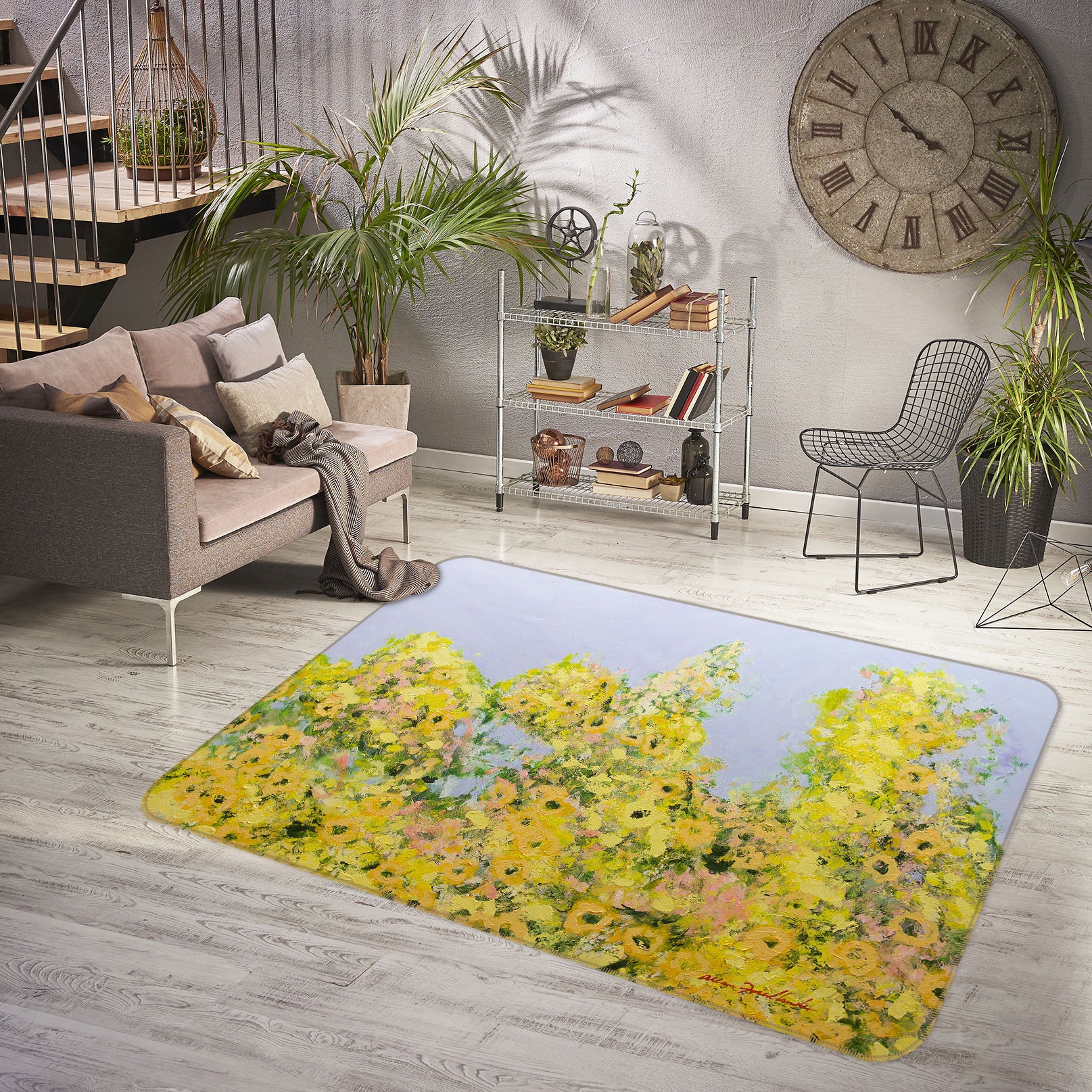 3D Yellow Rapeseed 1114 Allan P. Friedlander Rug Non Slip Rug Mat