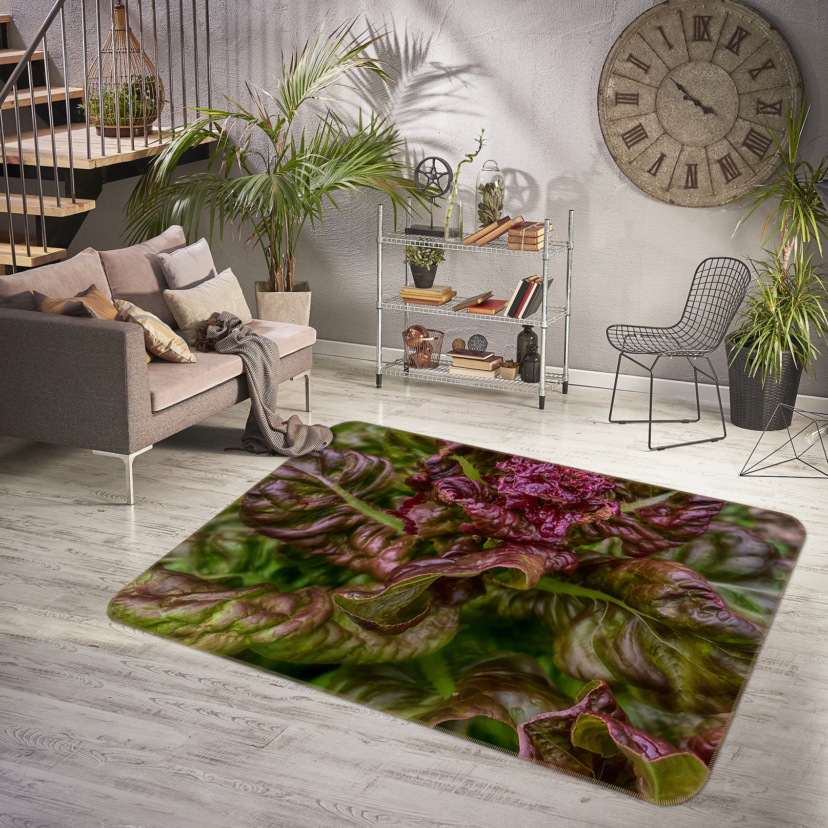 3D Red Lettuce 1012 Jerry LoFaro Rug Non Slip Rug Mat