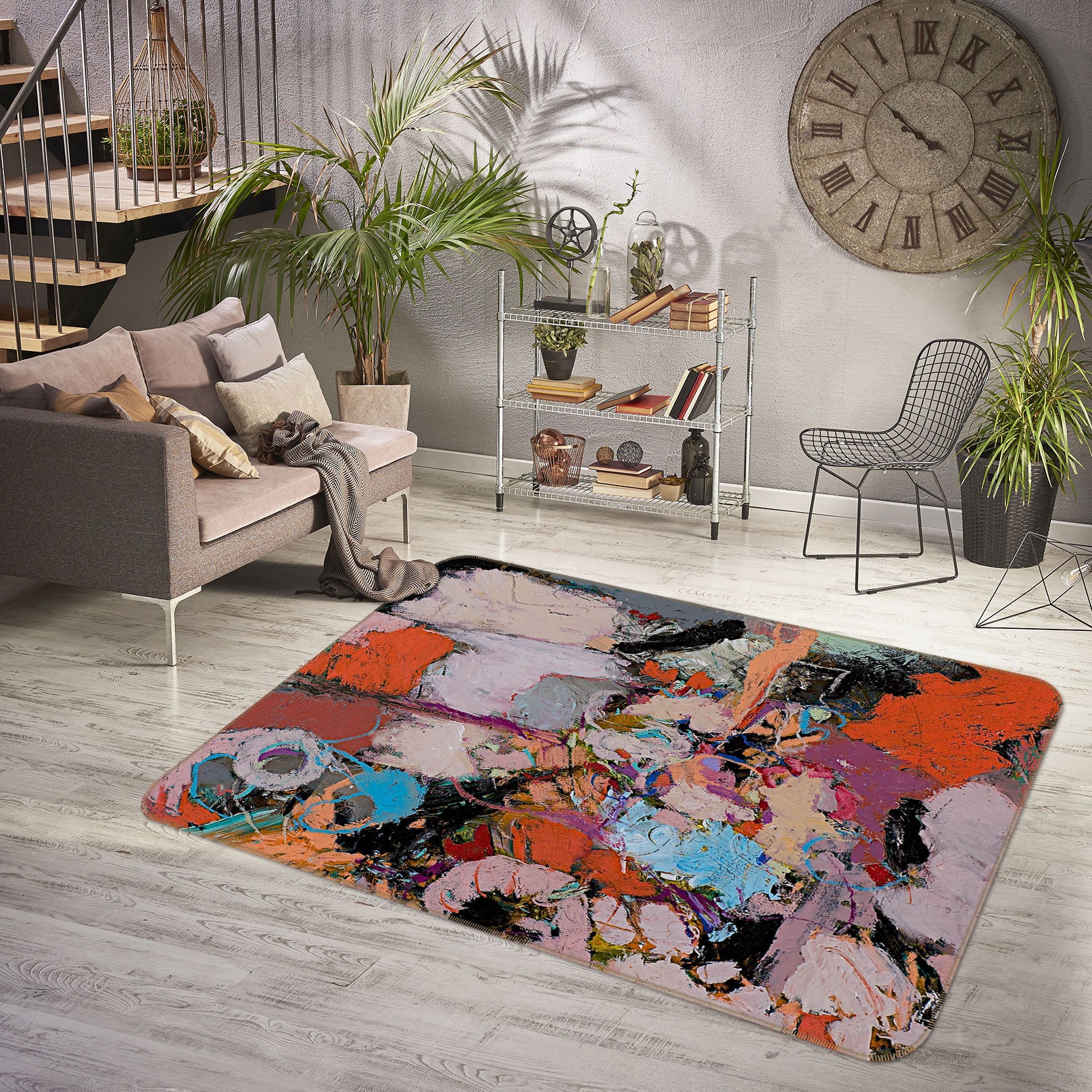 3D Color Graffiti 1007 Allan P. Friedlander Rug Non Slip Rug Mat