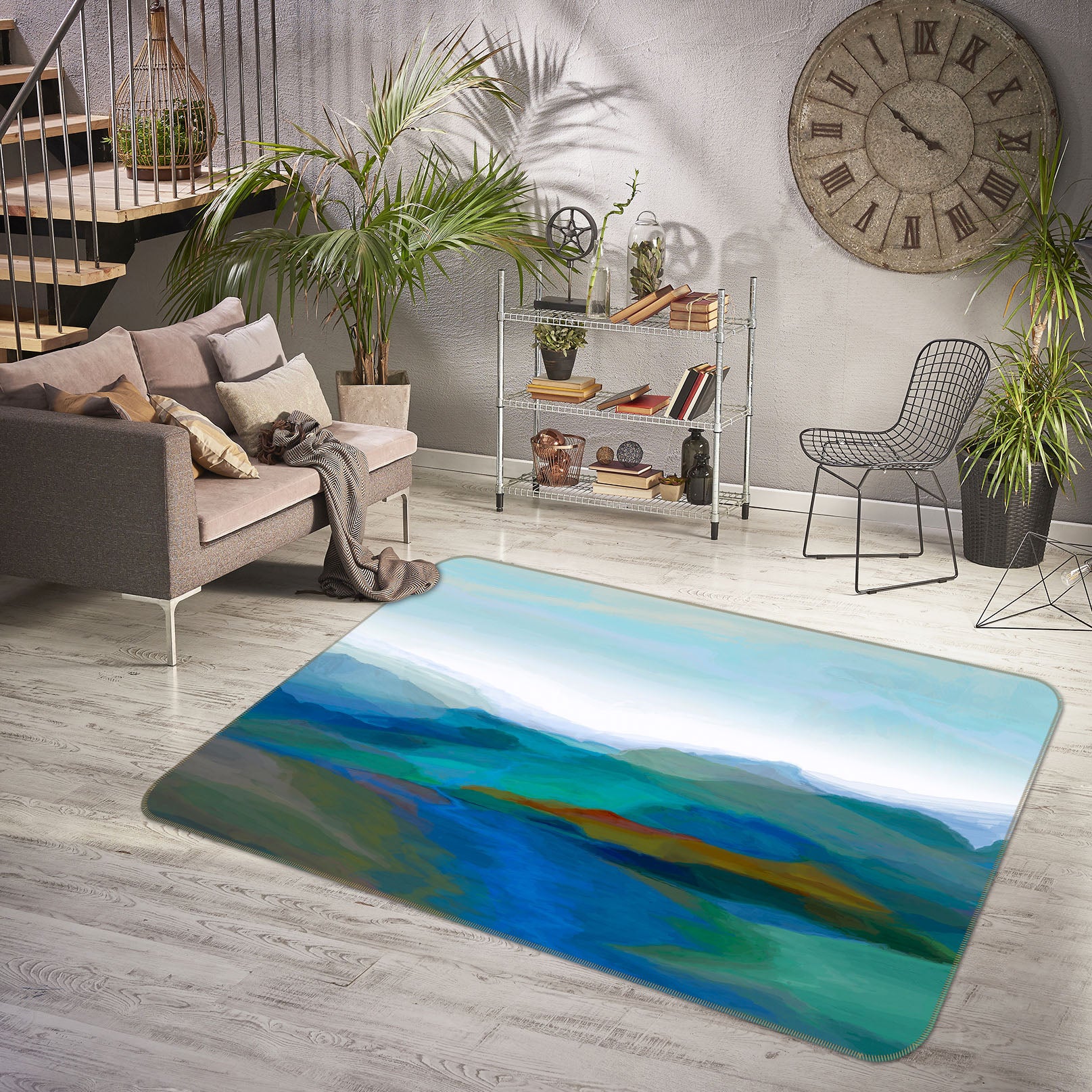 3D Rolling Hills 1020 Michael Tienhaara Rug Non Slip Rug Mat