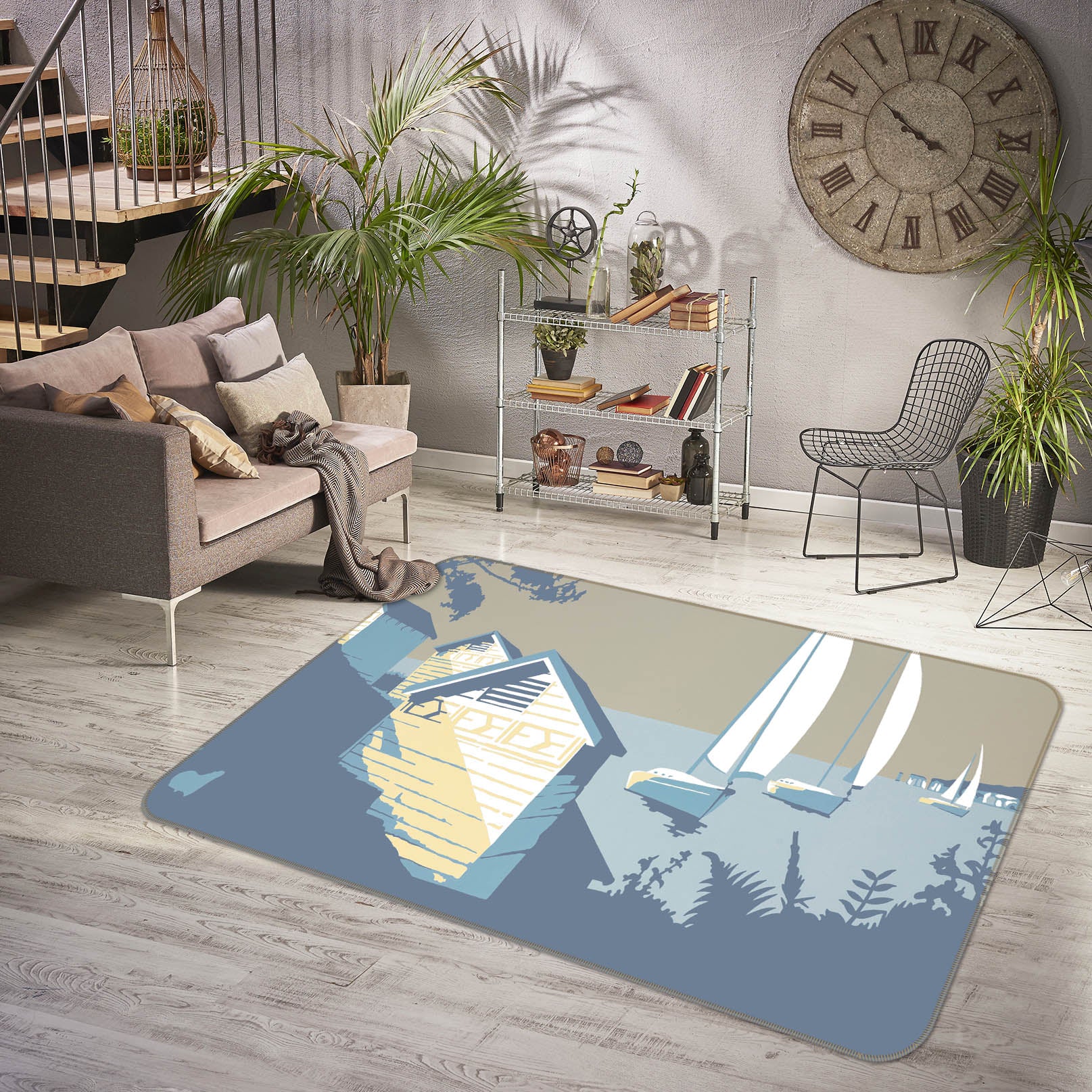 3D Sandbanks And The Purbecks 1168 Steve Read Rug Non Slip Rug Mat