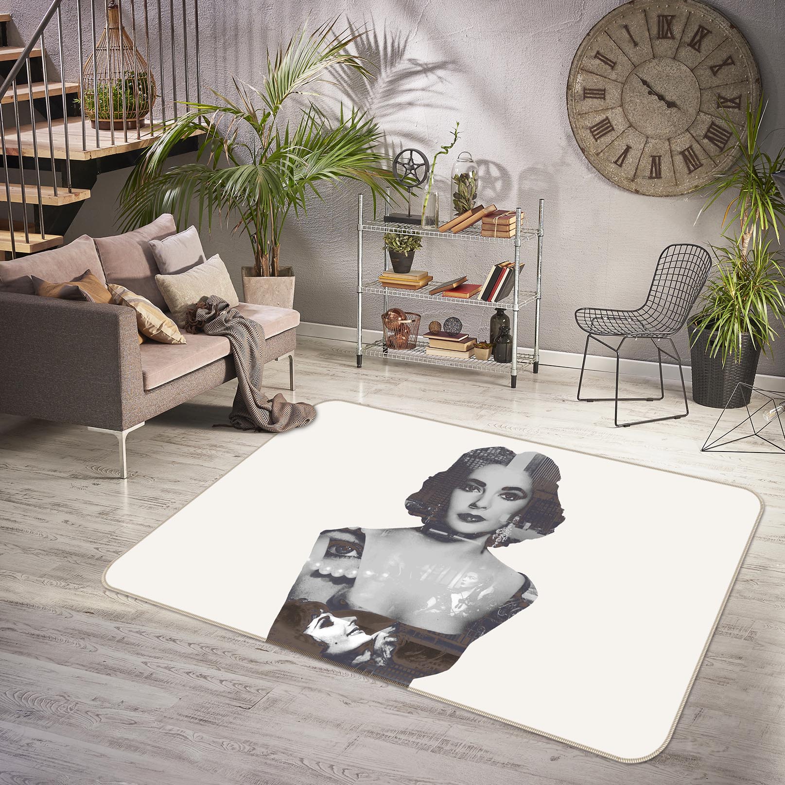 3D Short Hair Girl 1002 Marco Cavazzana Rug Non Slip Rug Mat