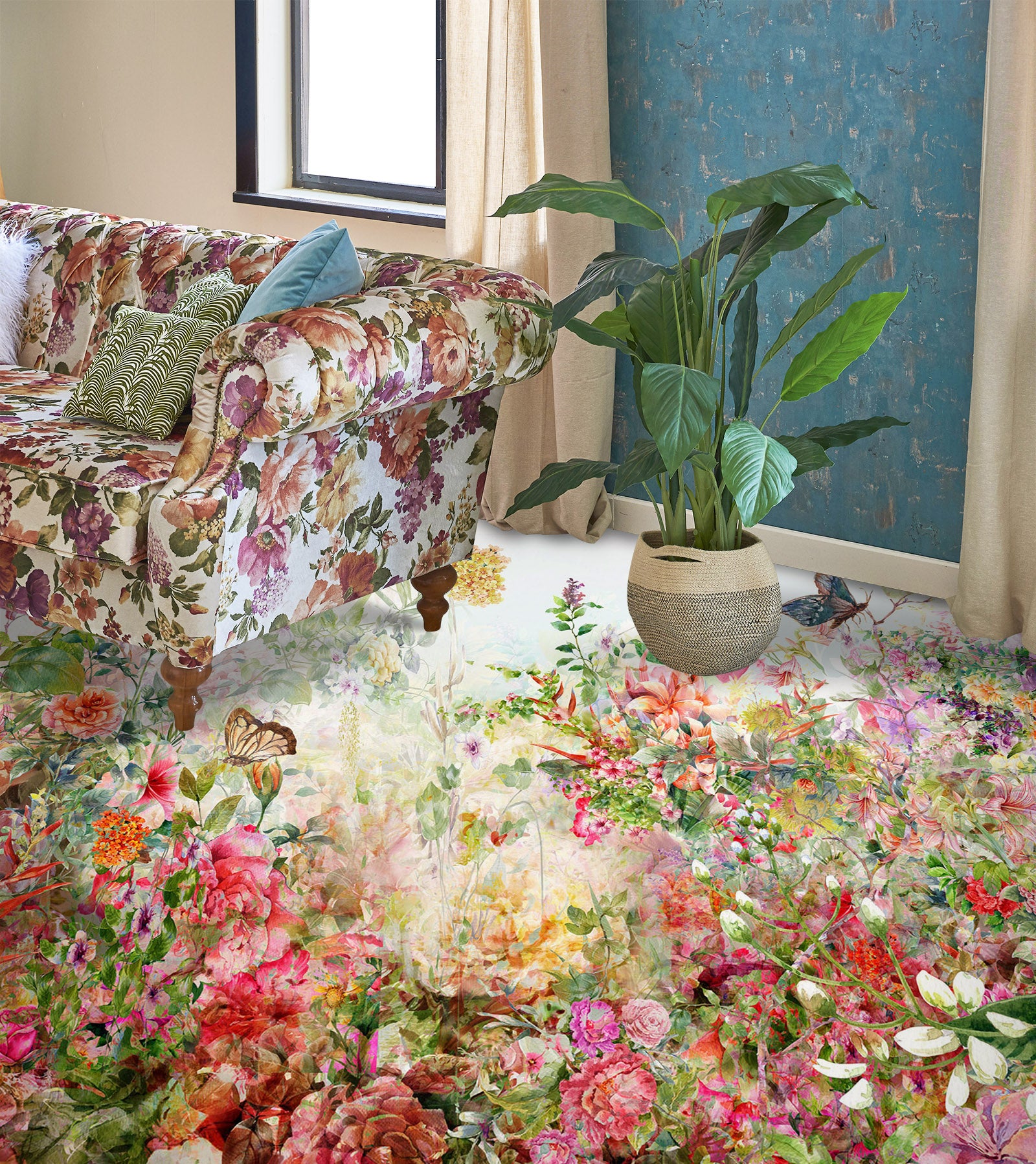 3D Attractive Garden 1249 Floor Mural Wallpaper Murals Self-Adhesive Removable Print Epoxy