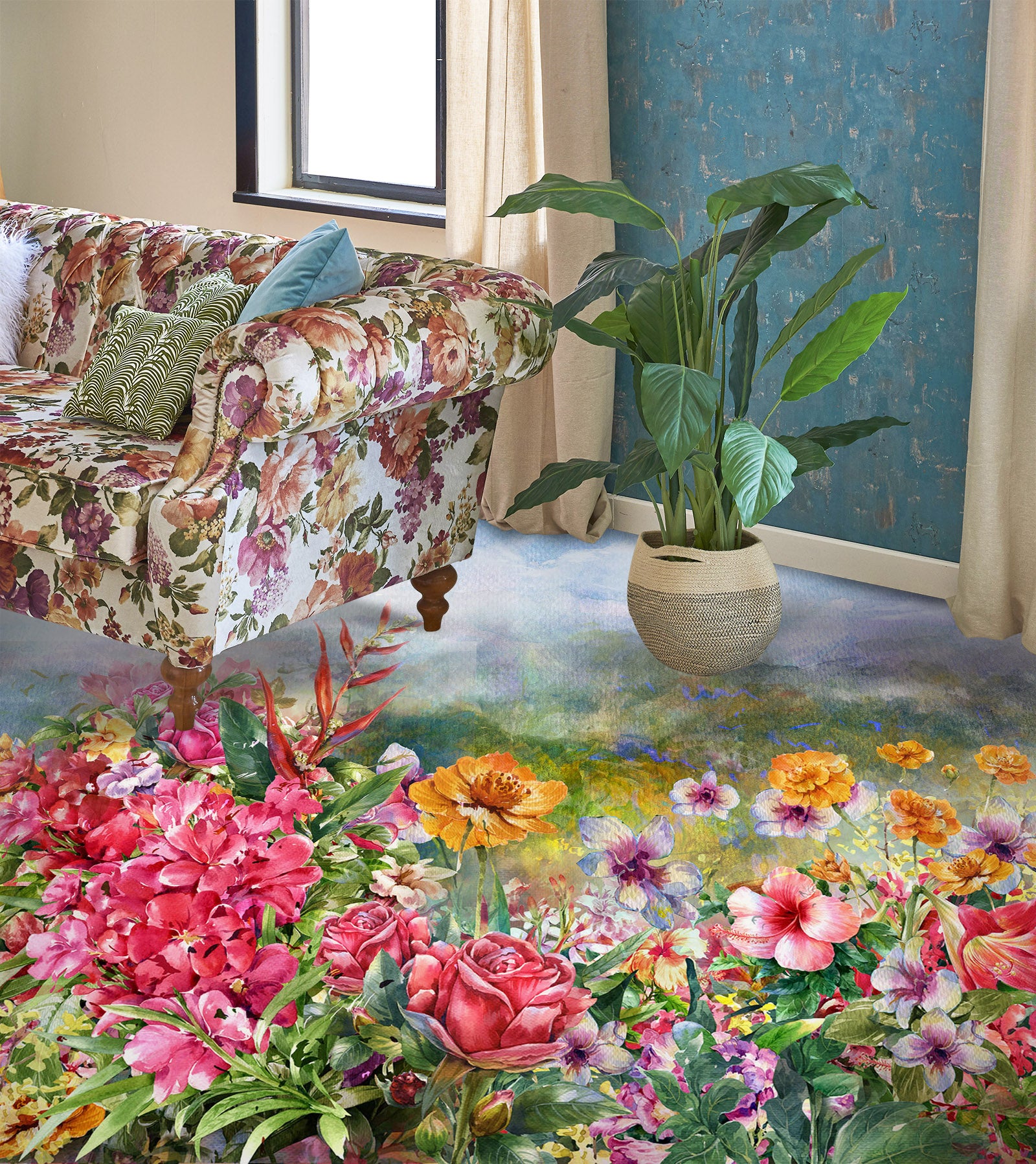 3D Classical Garden 1227 Floor Mural Wallpaper Murals Self-Adhesive Removable Print Epoxy