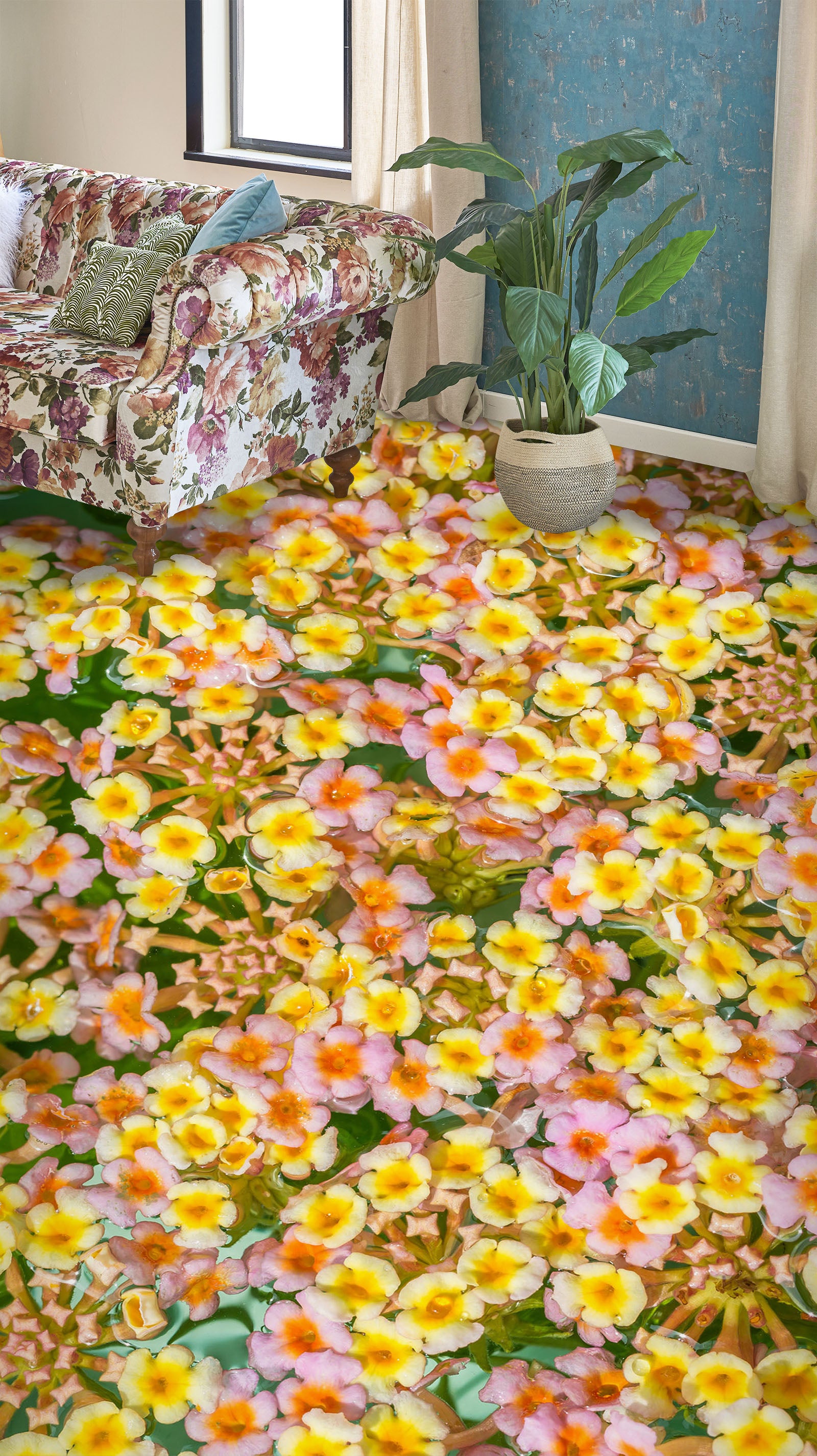 3D Dense Spring Flowers 885 Floor Mural Wallpaper Murals Rug & Mat Print Epoxy waterproof bath floor