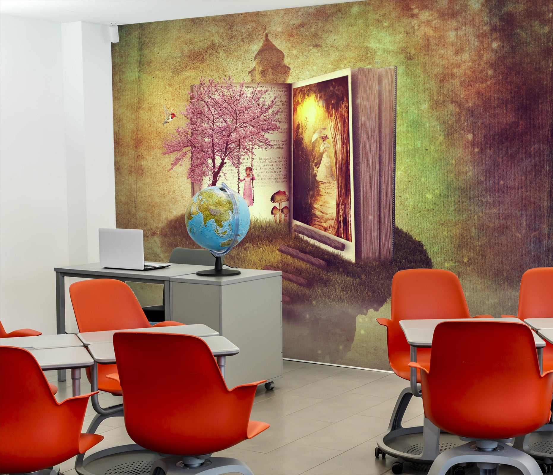 3D Swing Girl Book 155 Wall Murals