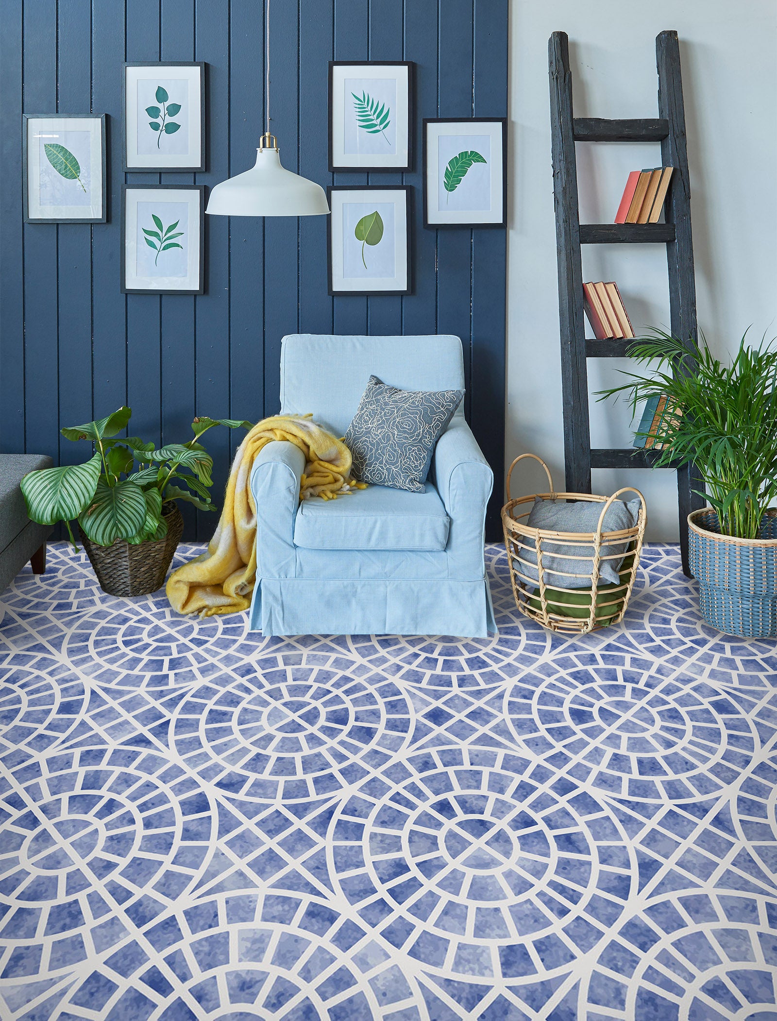 3D Blue Circular Stitching 544 Floor Mural Wallpaper Murals Rug & Mat Print Epoxy waterproof bath floor