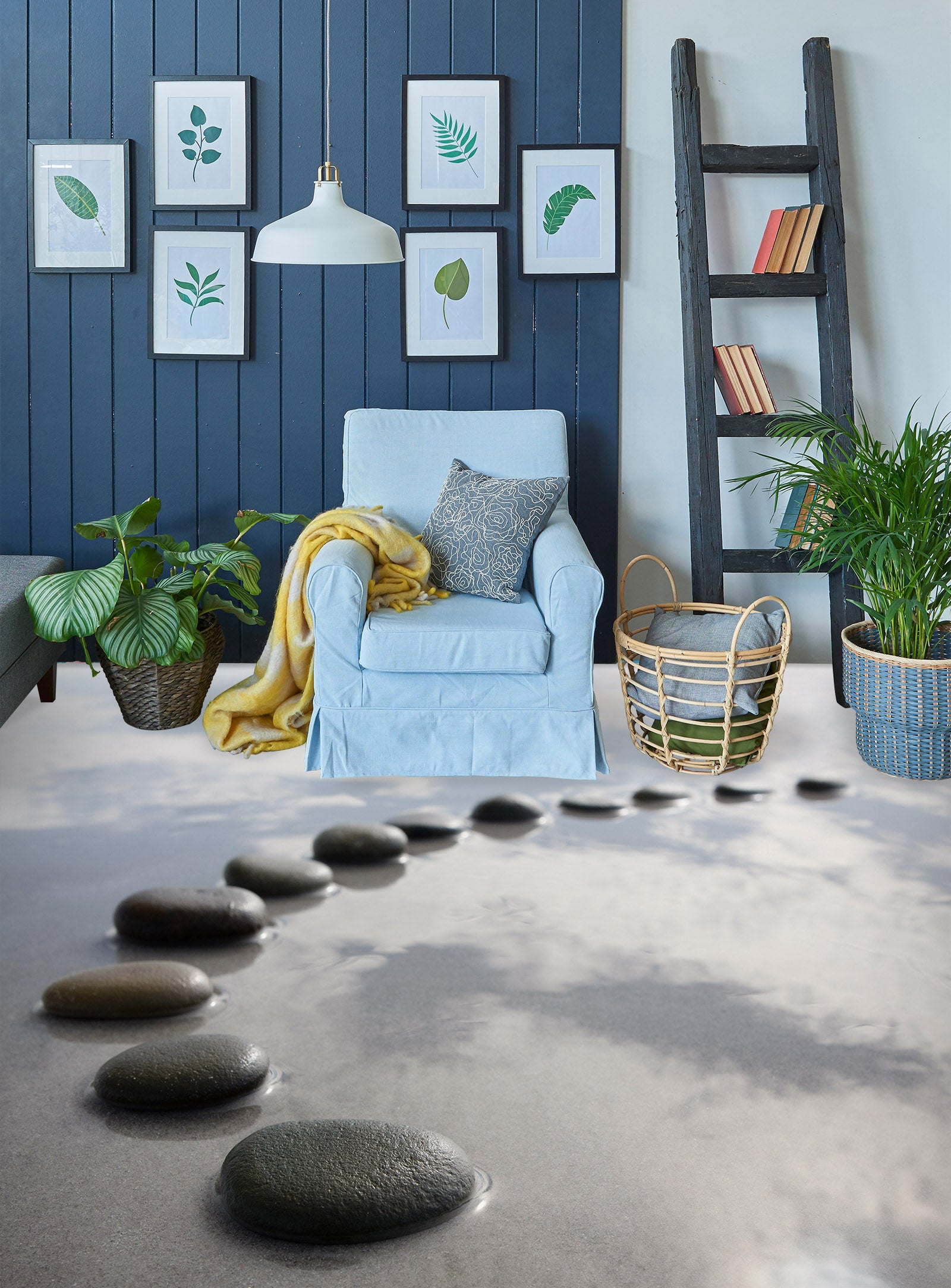 3D Black Round Stone Road 006 Floor Mural Wallpaper Murals Rug & Mat Print Epoxy waterproof bath floor