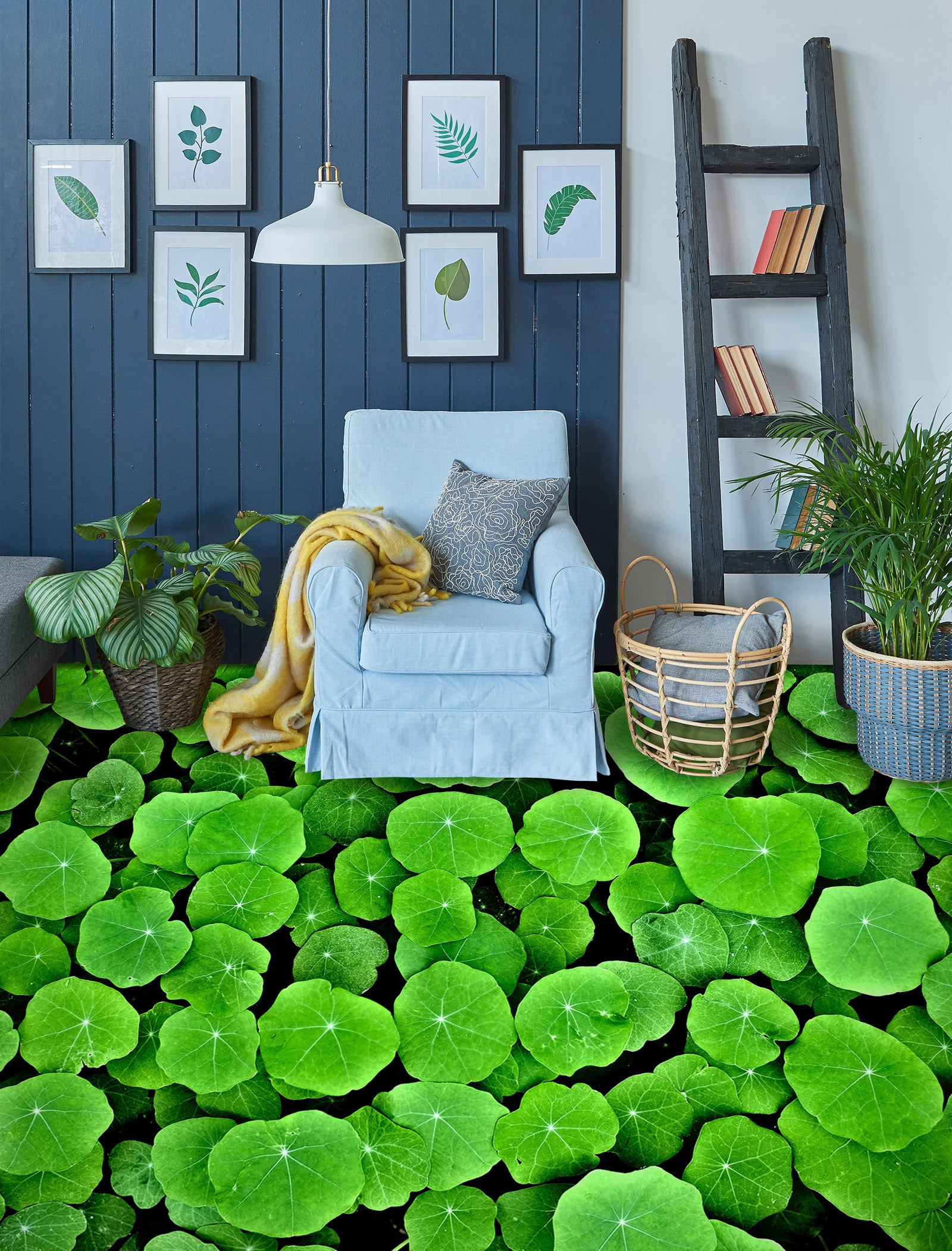 3D Green Lush Duckweed 767 Floor Mural Wallpaper Murals Rug & Mat Print Epoxy waterproof bath floor