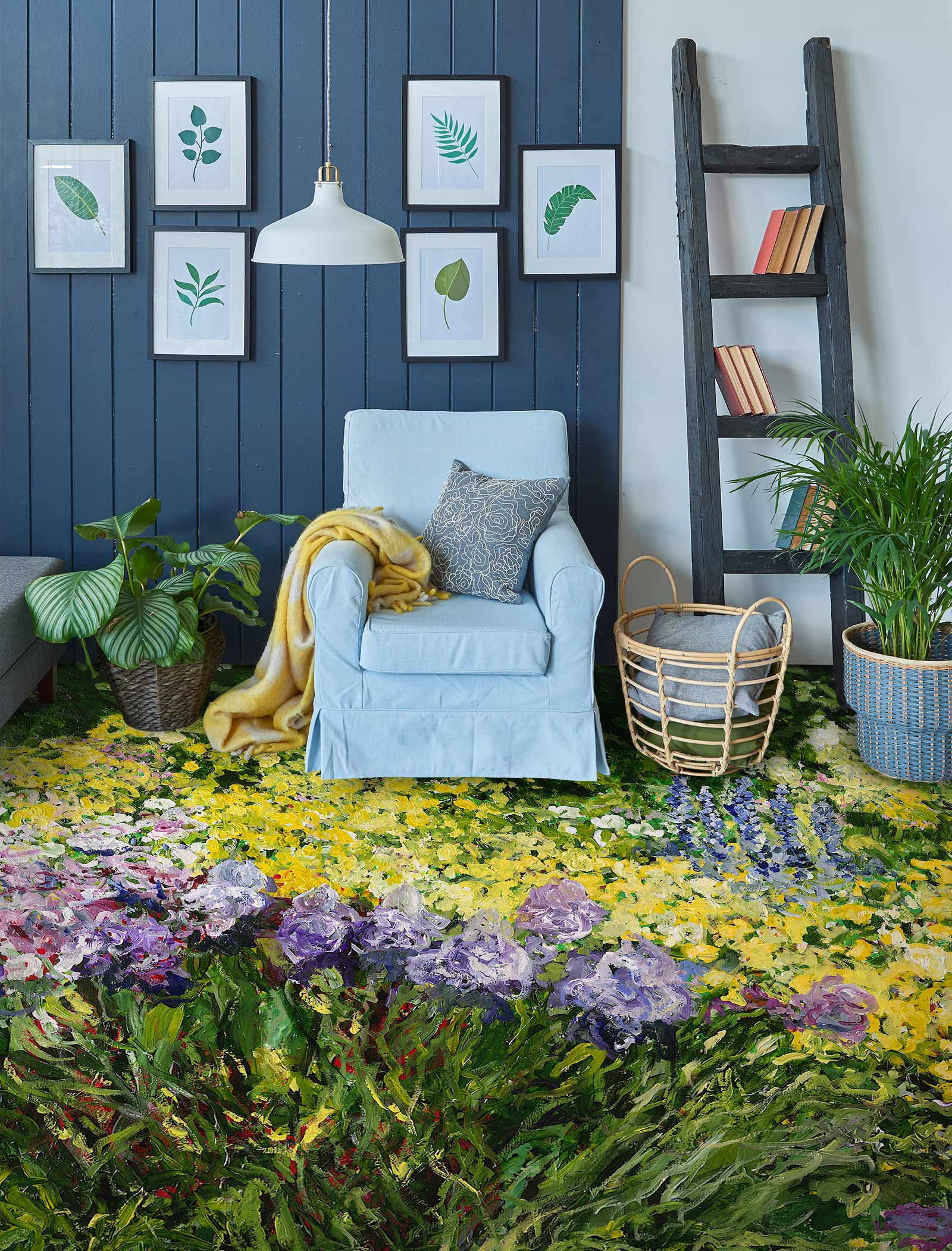 3D Meadow Purple Flowers 9518 Allan P. Friedlander Floor Mural Wallpaper Murals Self-Adhesive Removable Print Epoxy