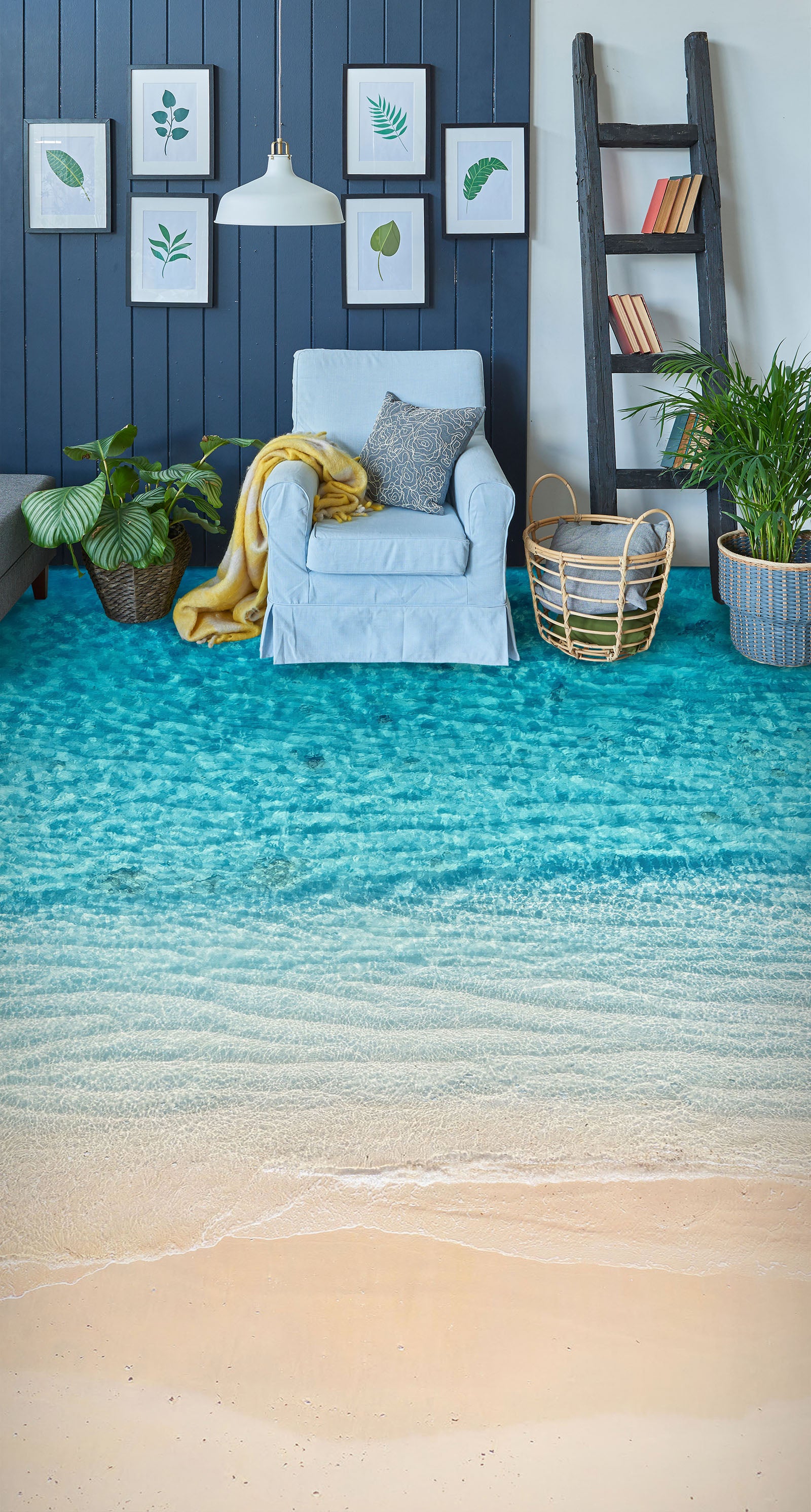 3D Healing Blue Sea 278 Floor Mural Wallpaper Murals Rug & Mat Print Epoxy waterproof bath floor