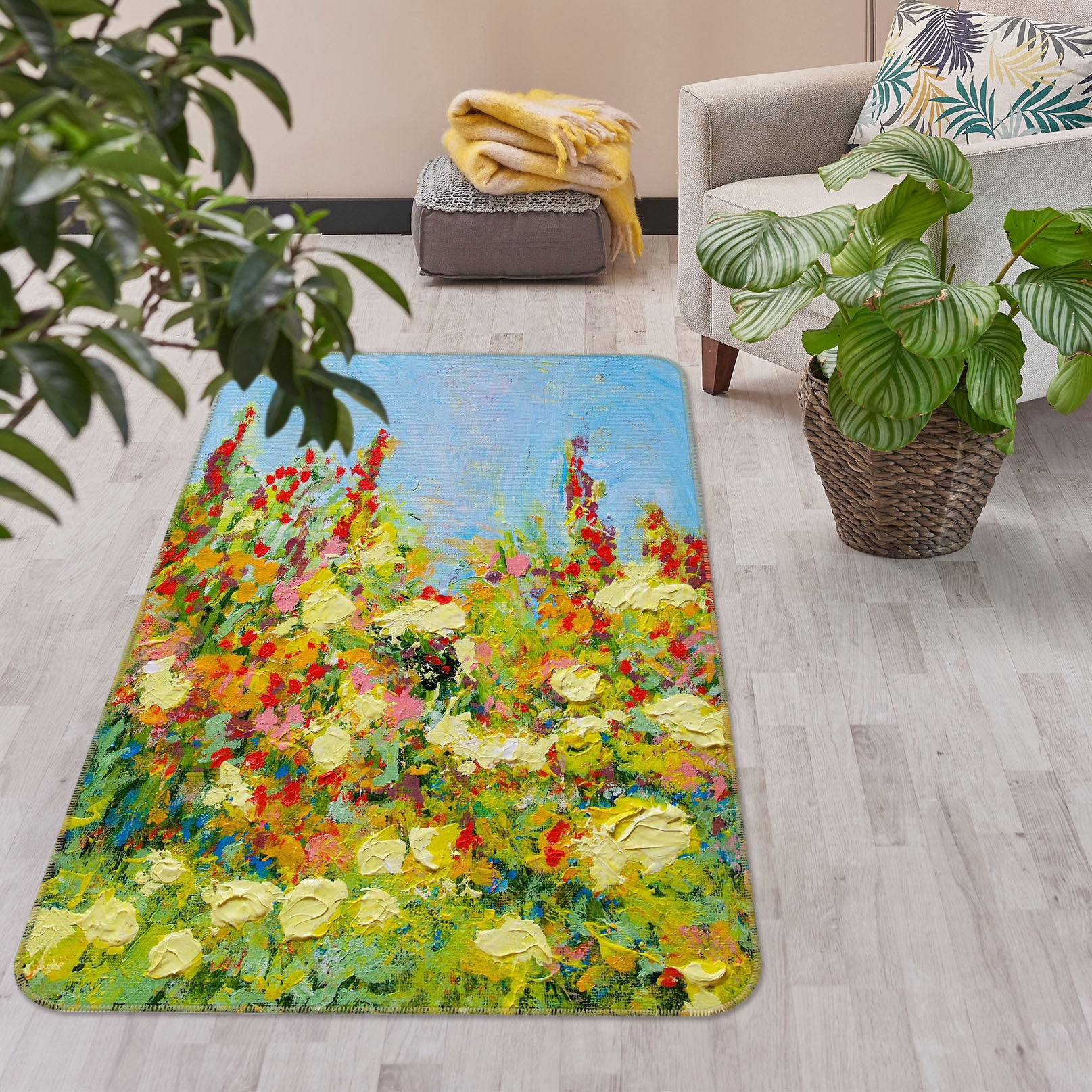 3D Painted Garden 3015 Allan P. Friedlander Rug Non Slip Rug Mat