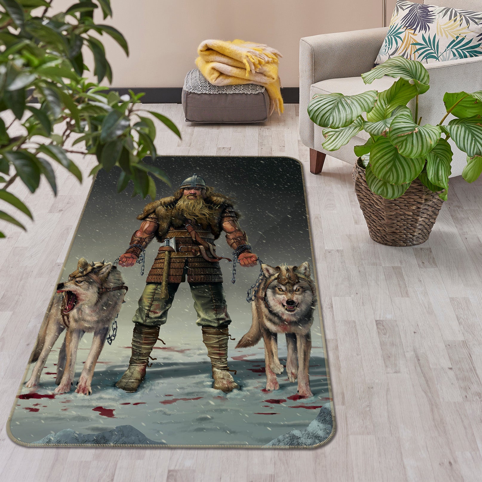 3D Mountain Viking 1052 Vincent Hie Rug Non Slip Rug Mat