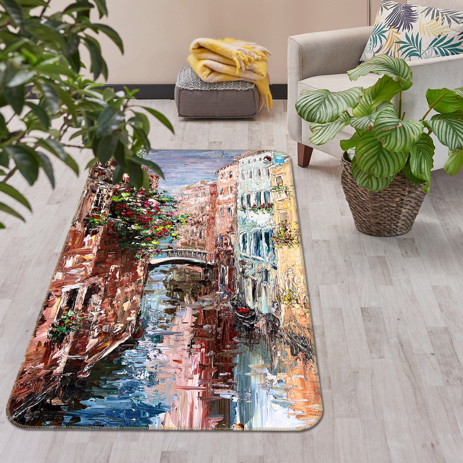 3D Oil Painting Town 3031 Skromova Marina Rug Non Slip Rug Mat