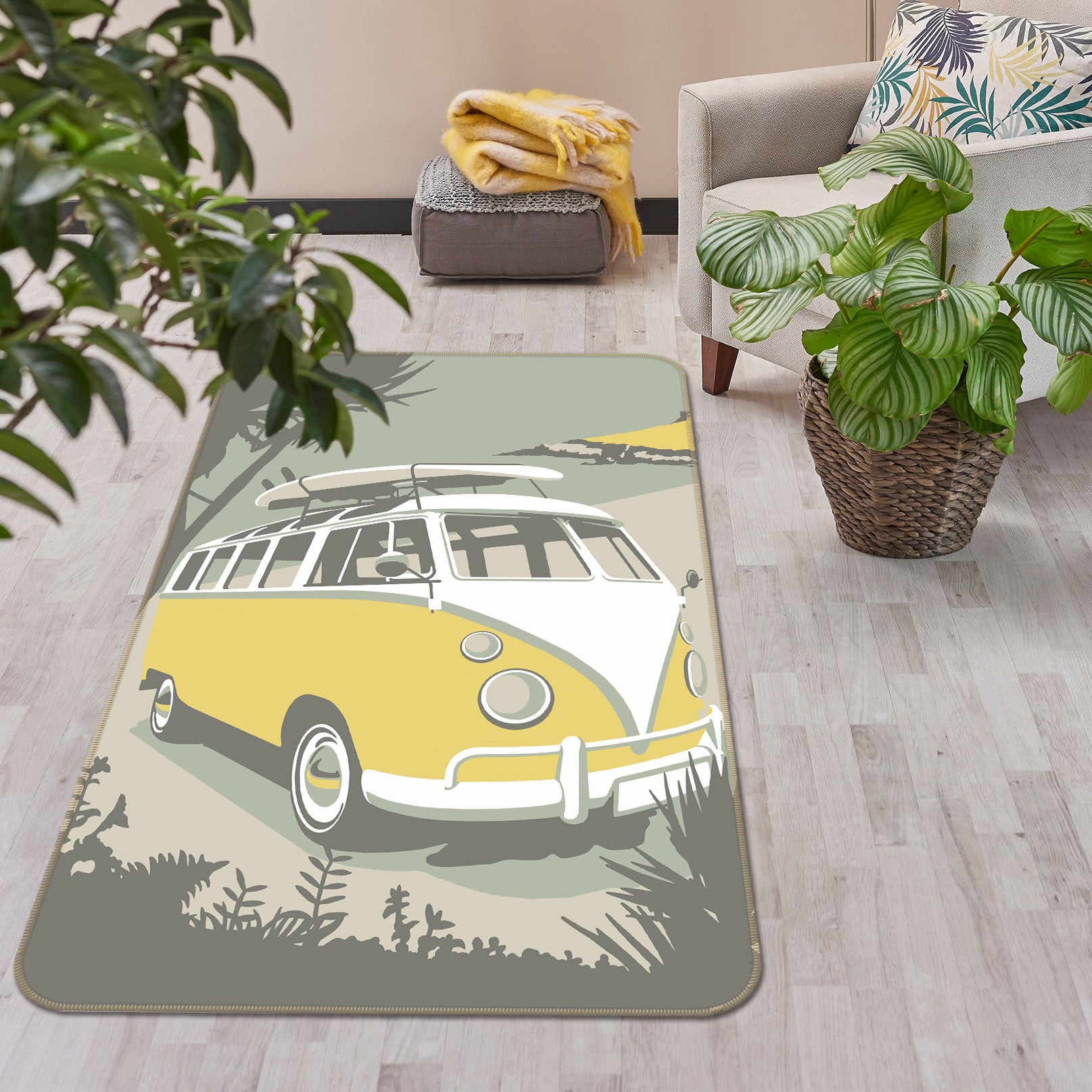 3D St Ives Camper 1155 Steve Read Rug Non Slip Rug Mat